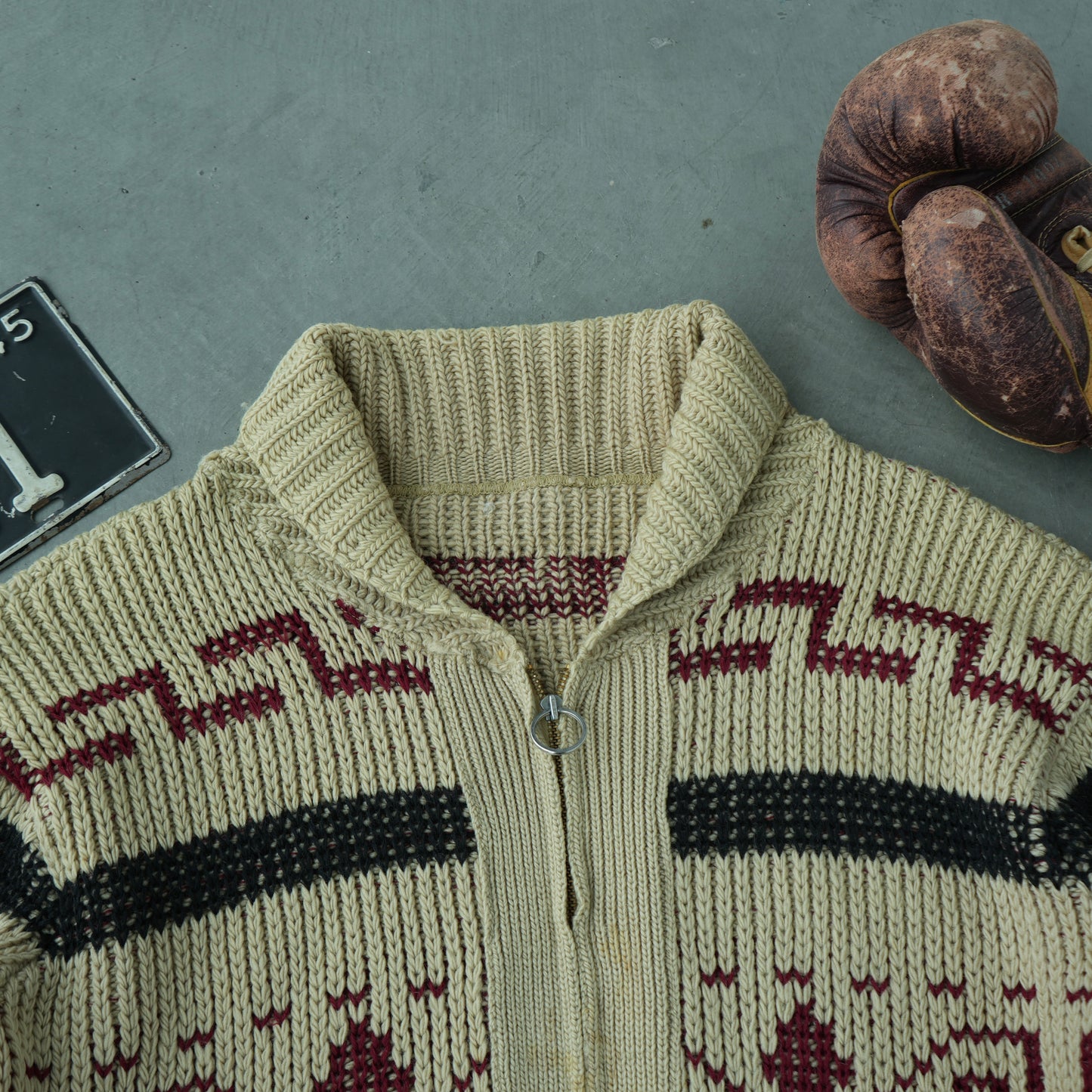 70s pendleton zip up sweater