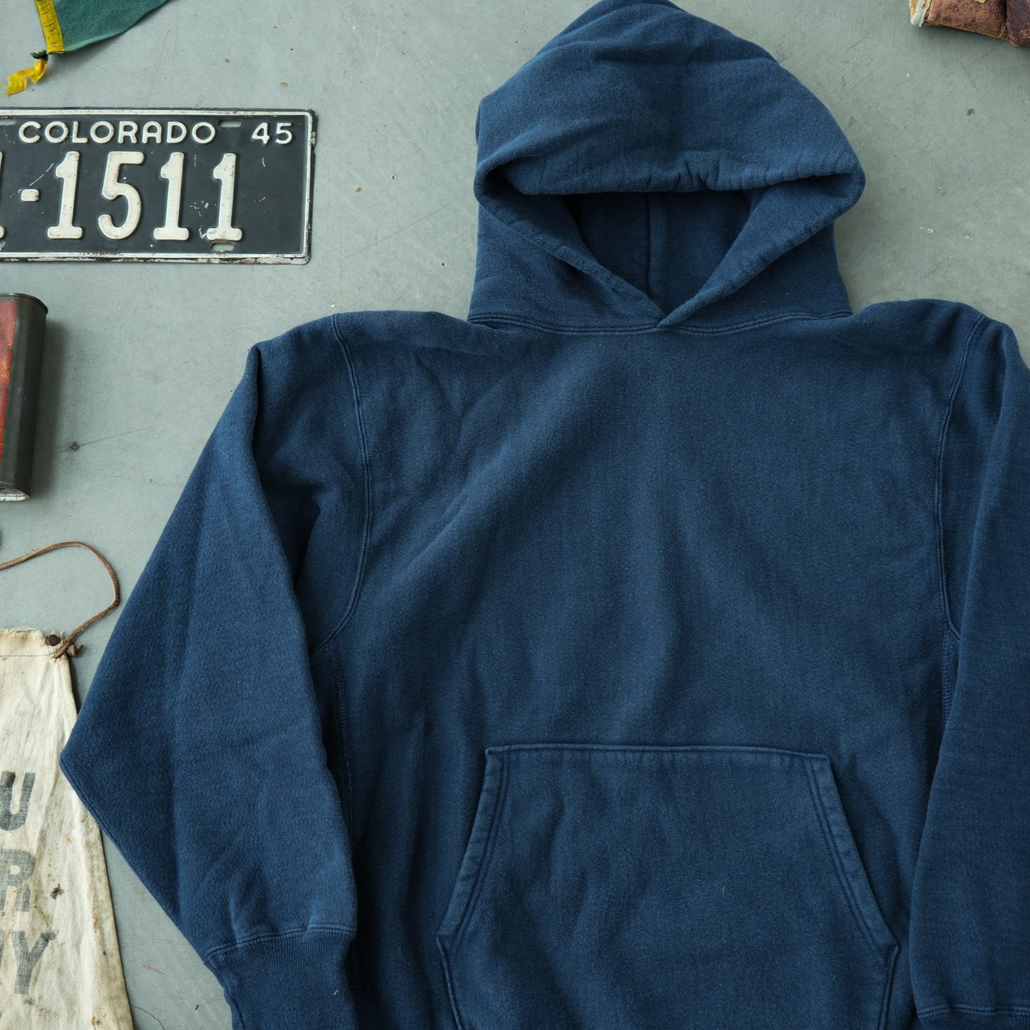Navy Blue Champion Reverse Weave Hoodie