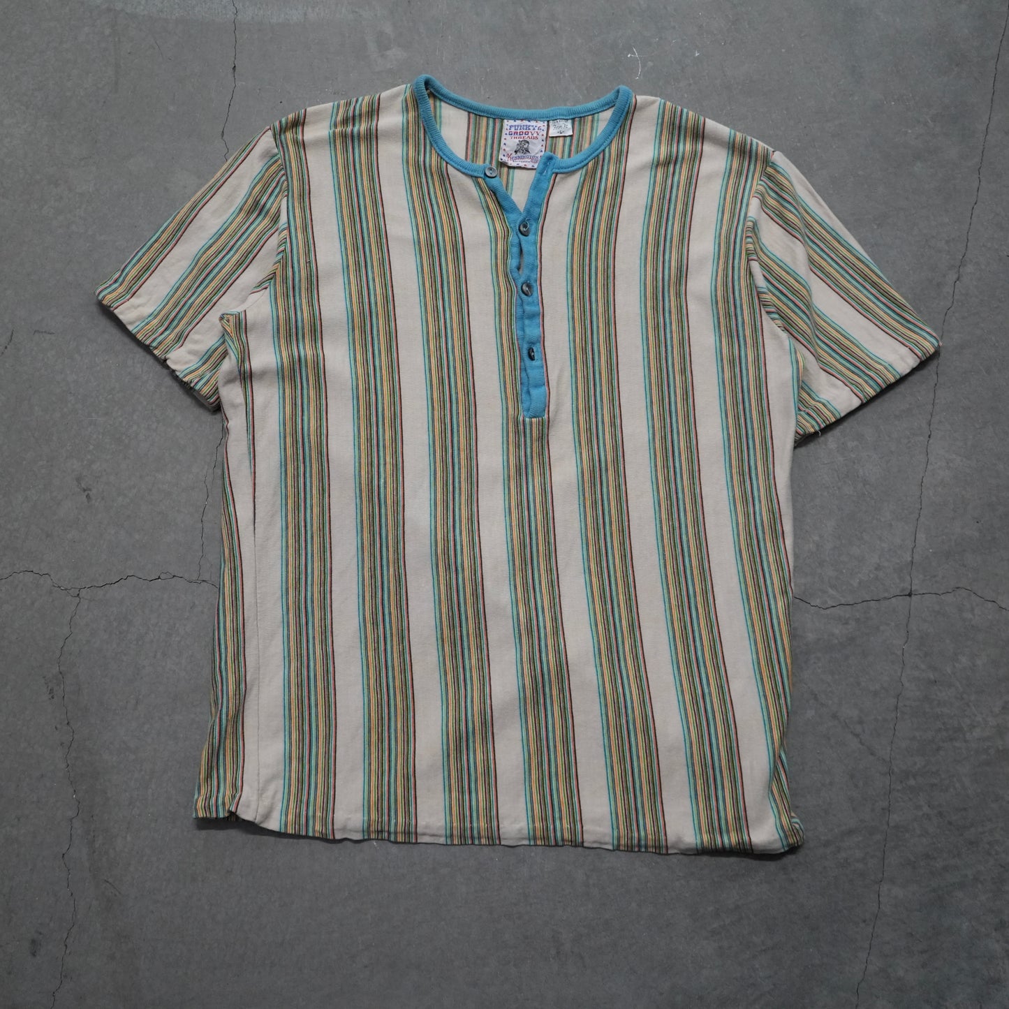 70s cotton groovy threads henley