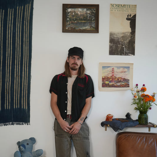 60s black label rayon bowling shirt