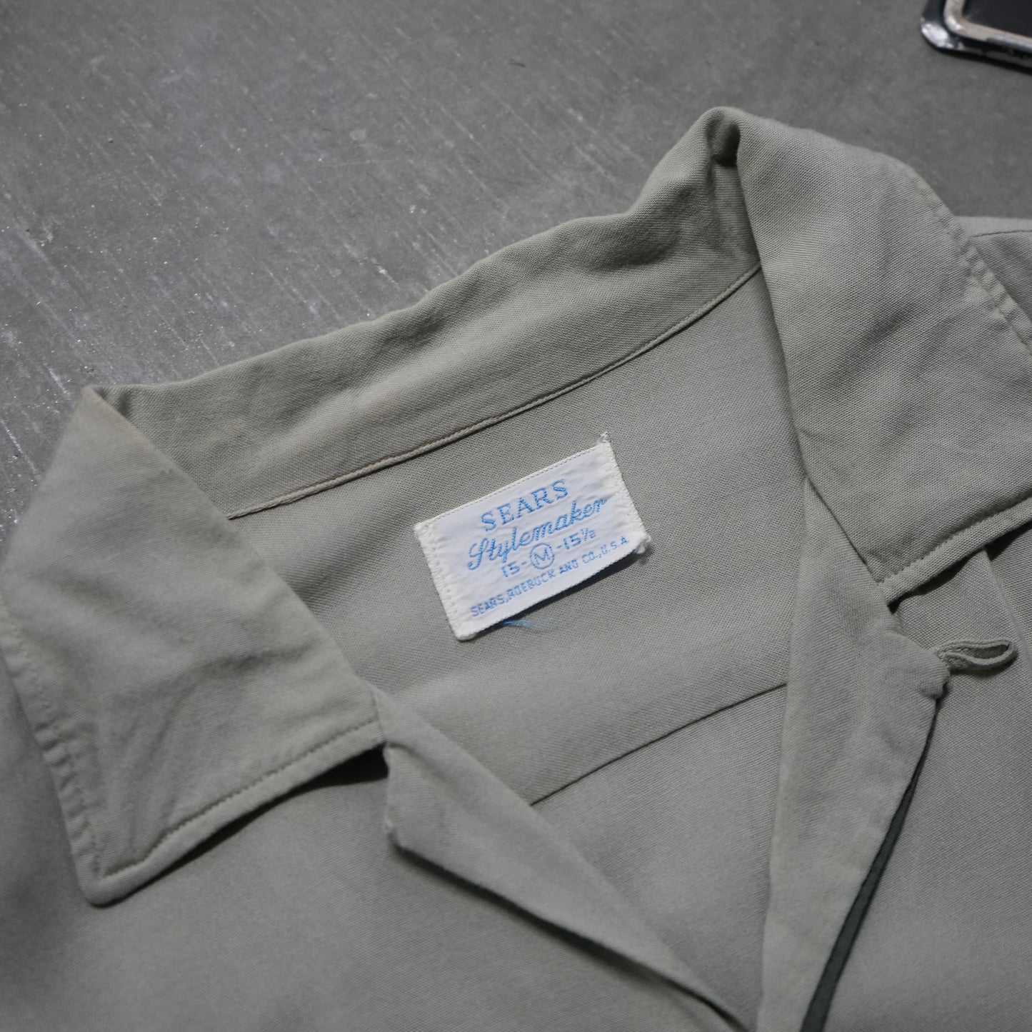 60s mint green rayon shirt