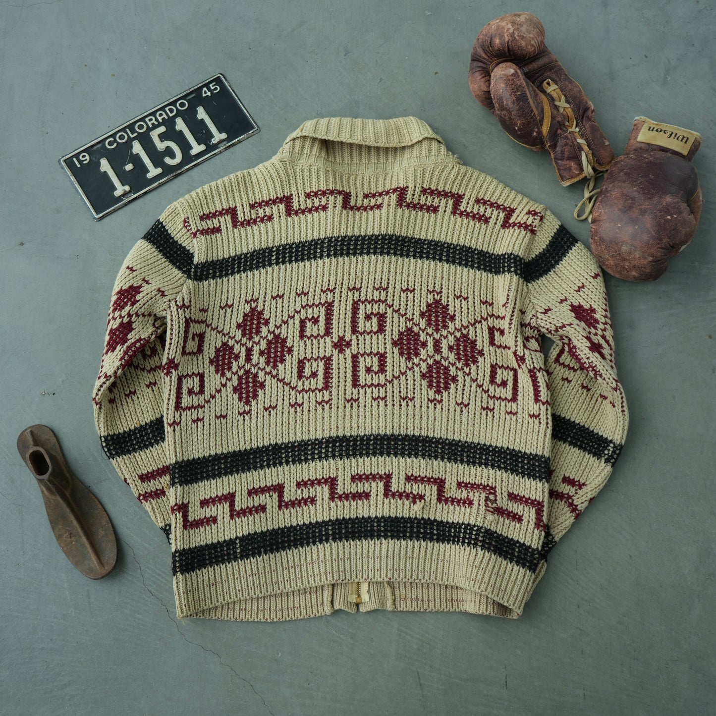 70s pendleton zip up sweater