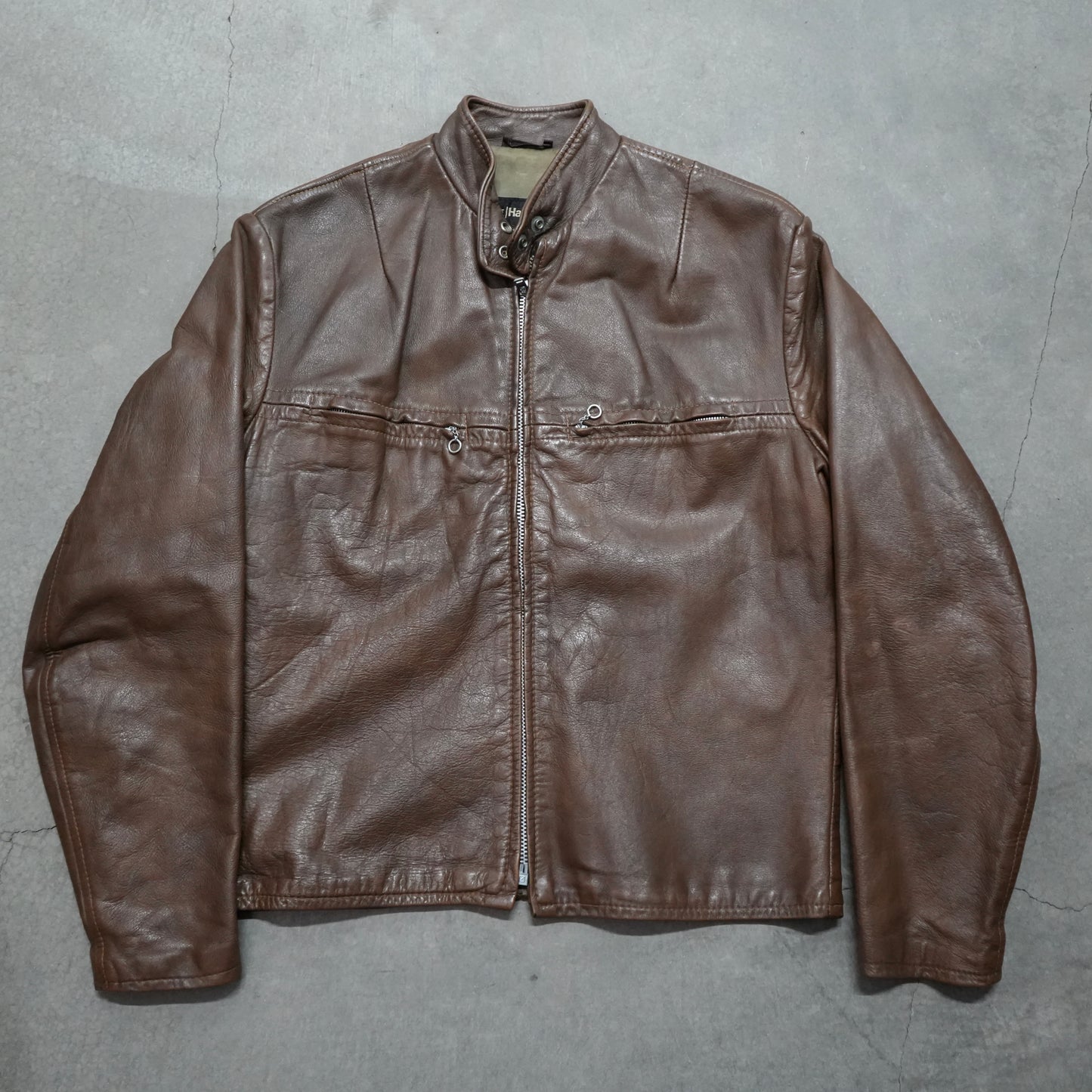 60s harley davidson cafe racer leather jacket