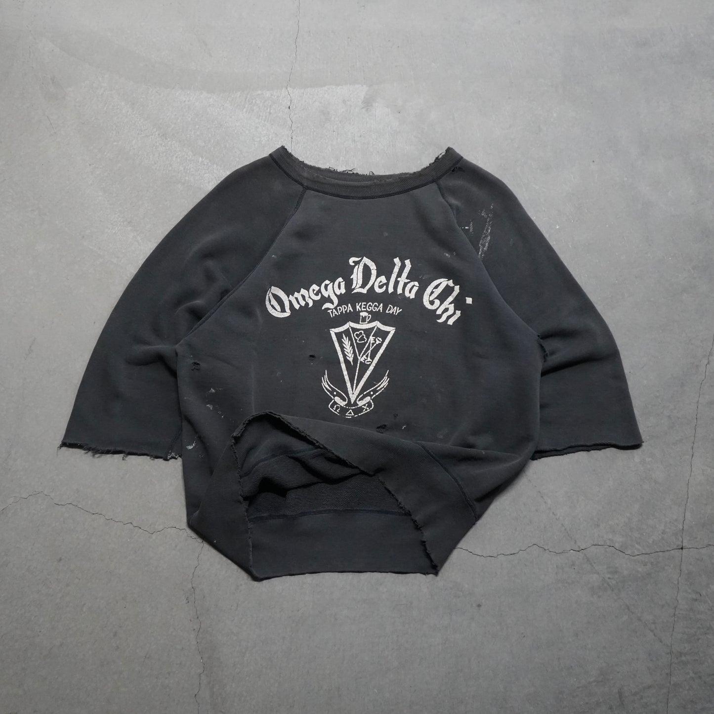 60s old english black sweat
