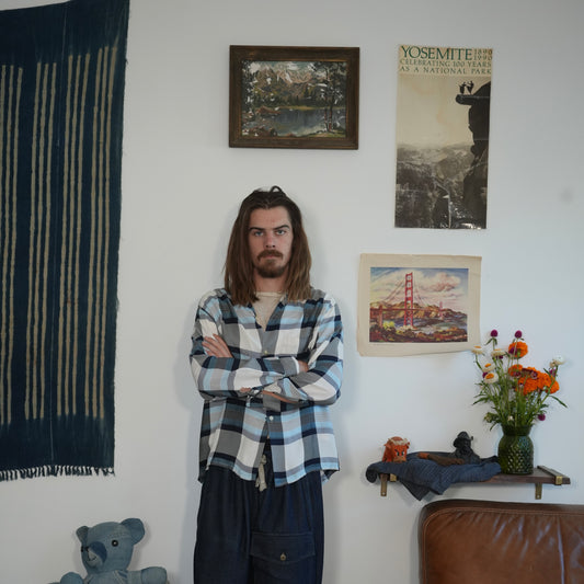 60s rayon flannel shirt