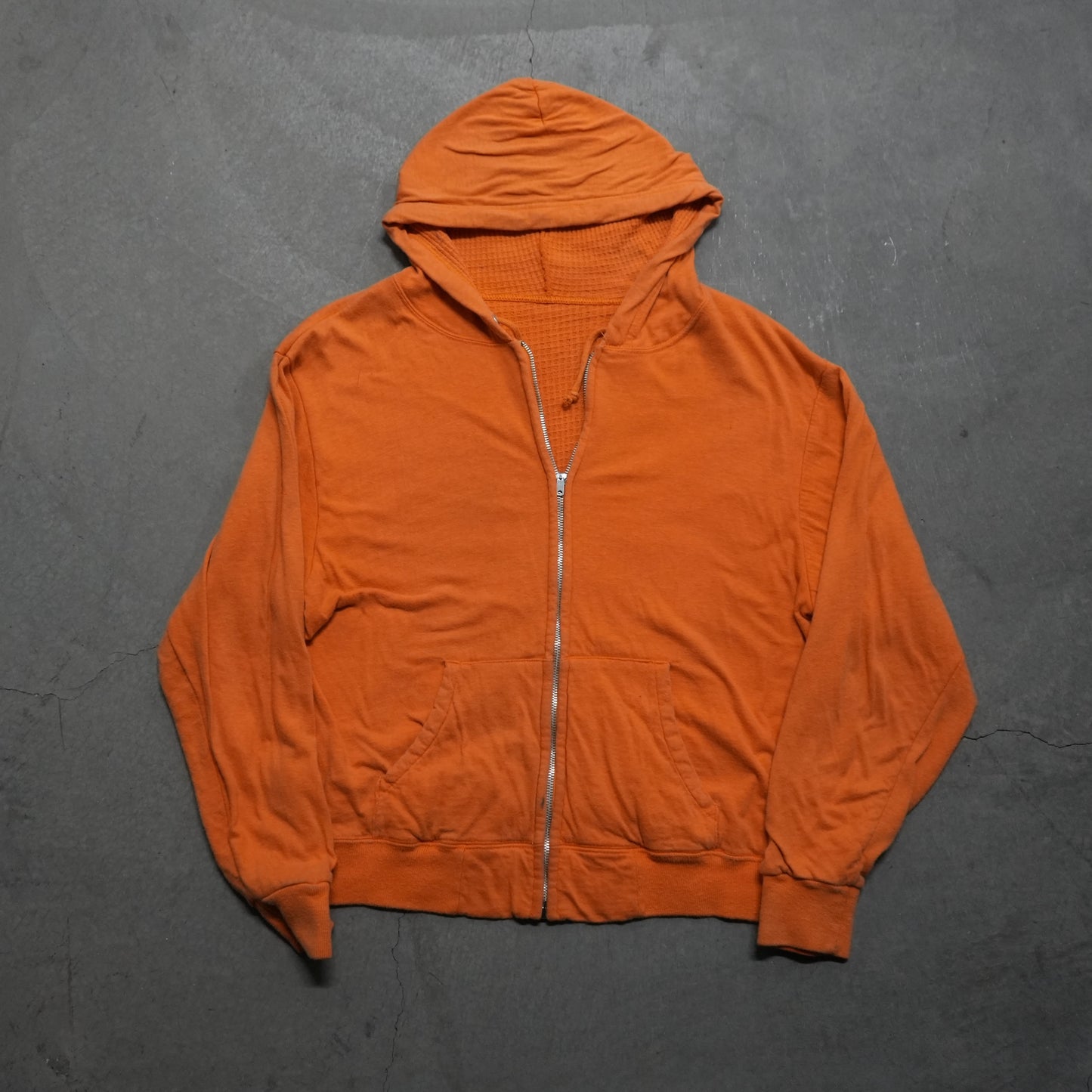 60s thermal lined zip up hoodie