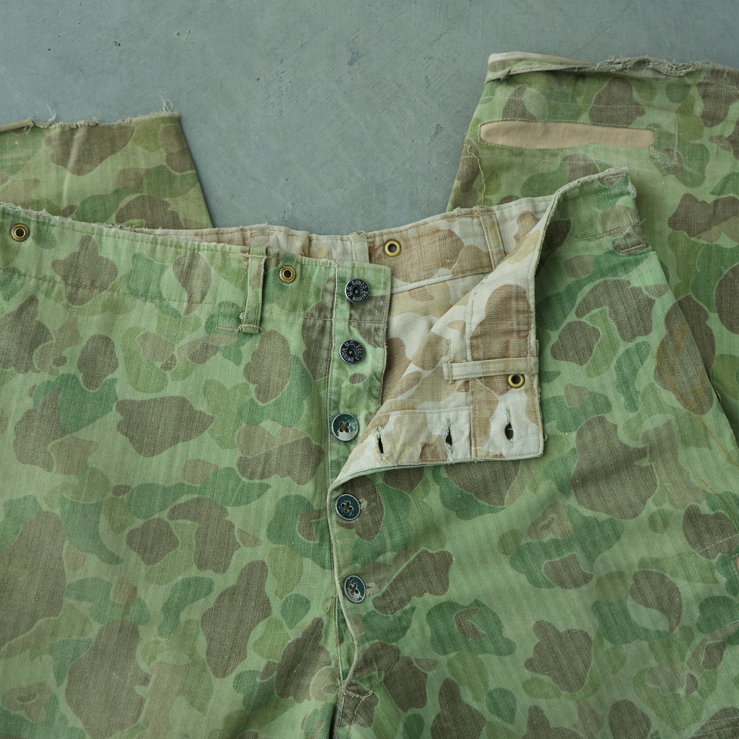 40s usmc p44 frog skin camo pants