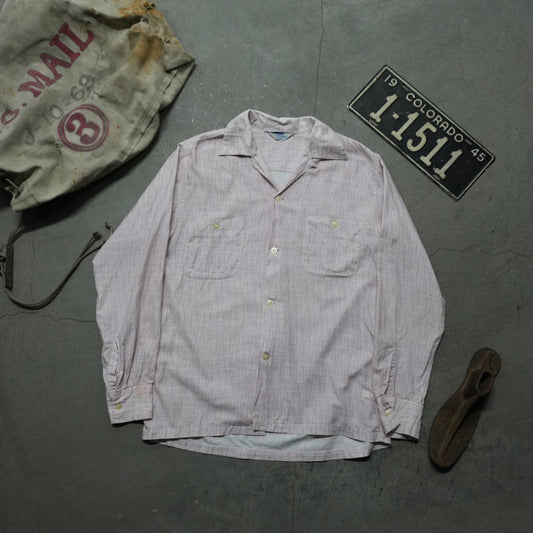 60s pink cotton button up