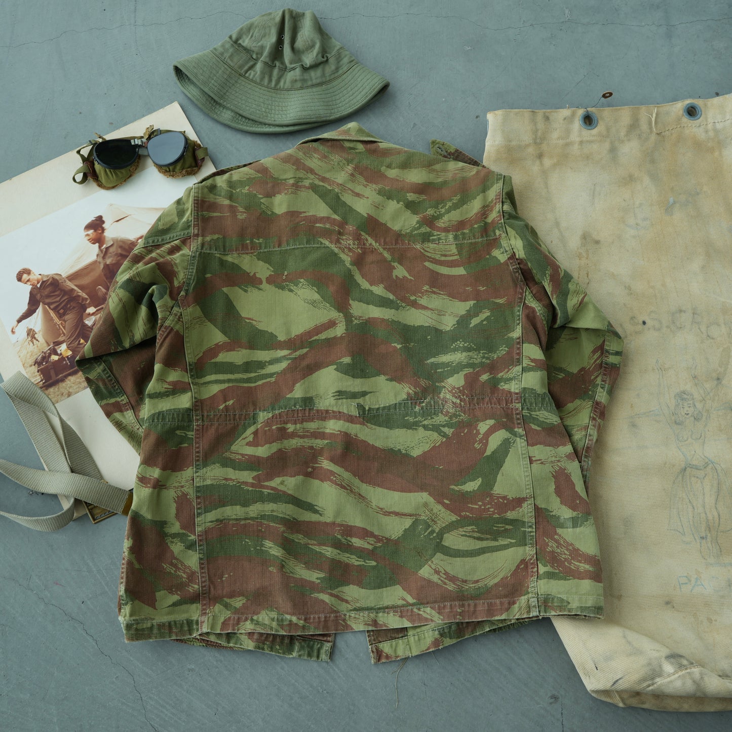 50s french lizard camo jacket