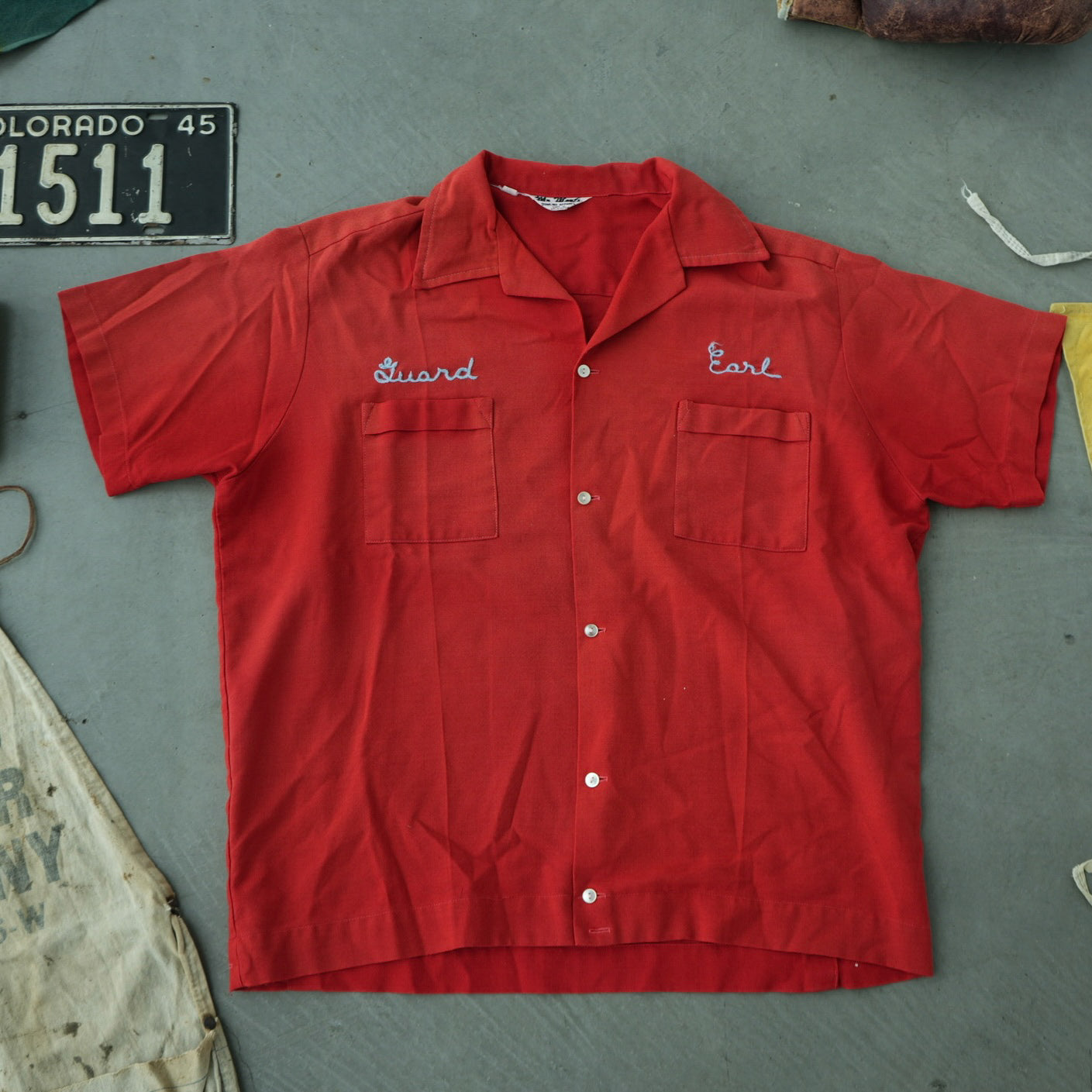 1950s Chain Stitch Embroidered Bowling Shirt