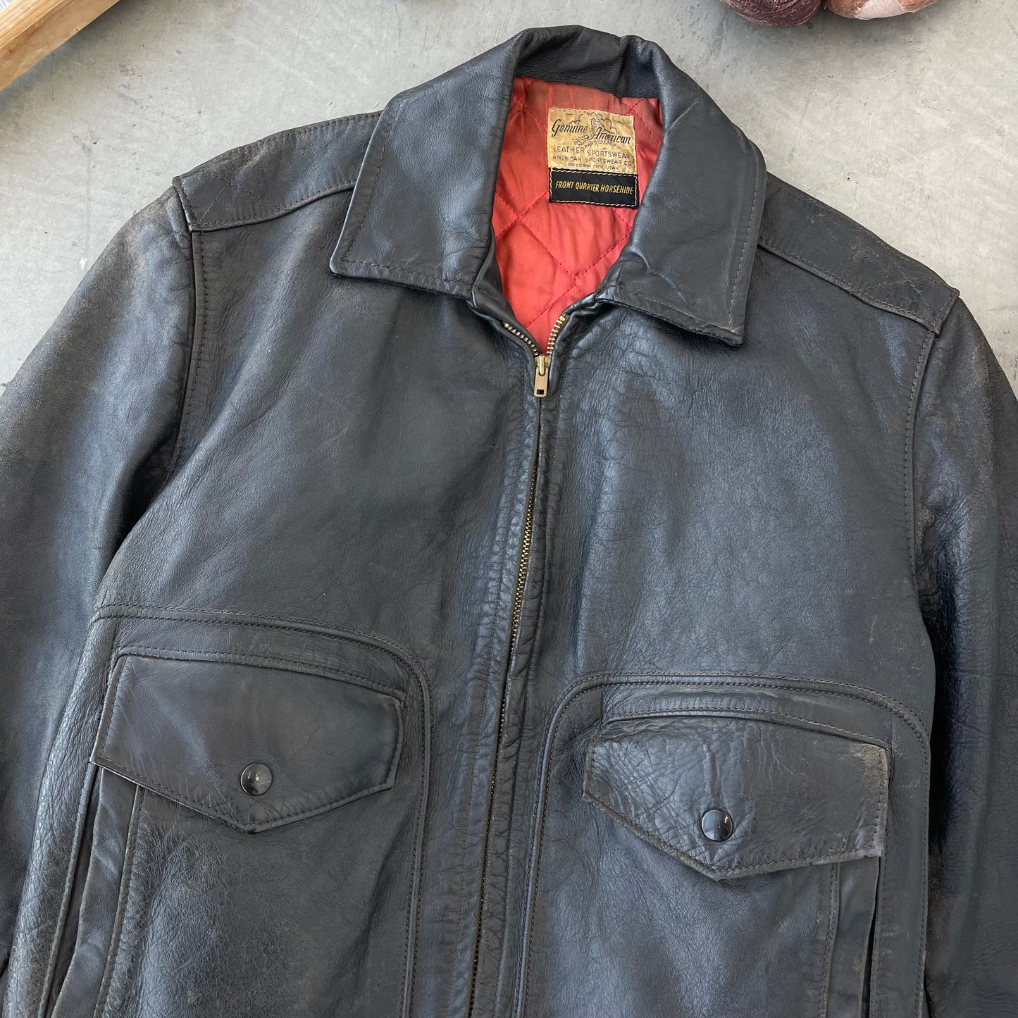 50’s Genuine Horsehide Black Leather Jacket