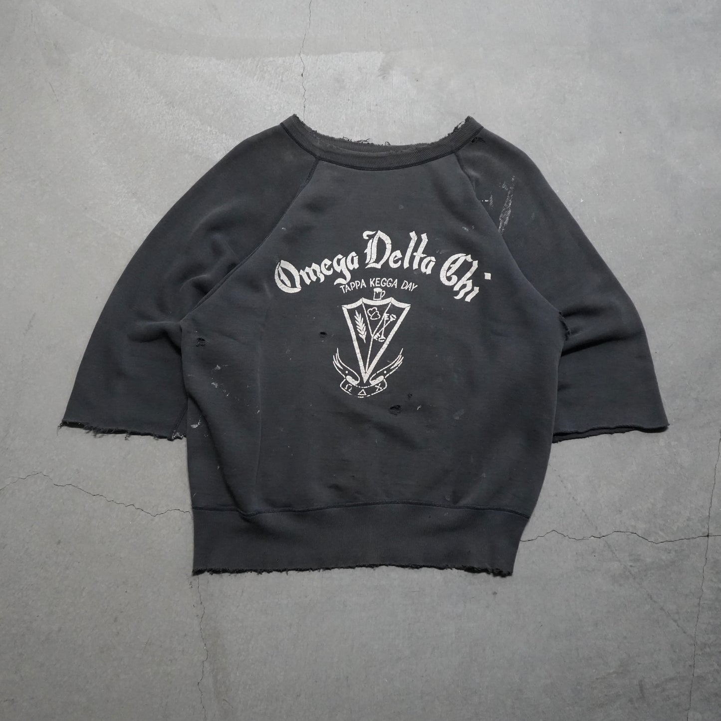 60s old english black sweat