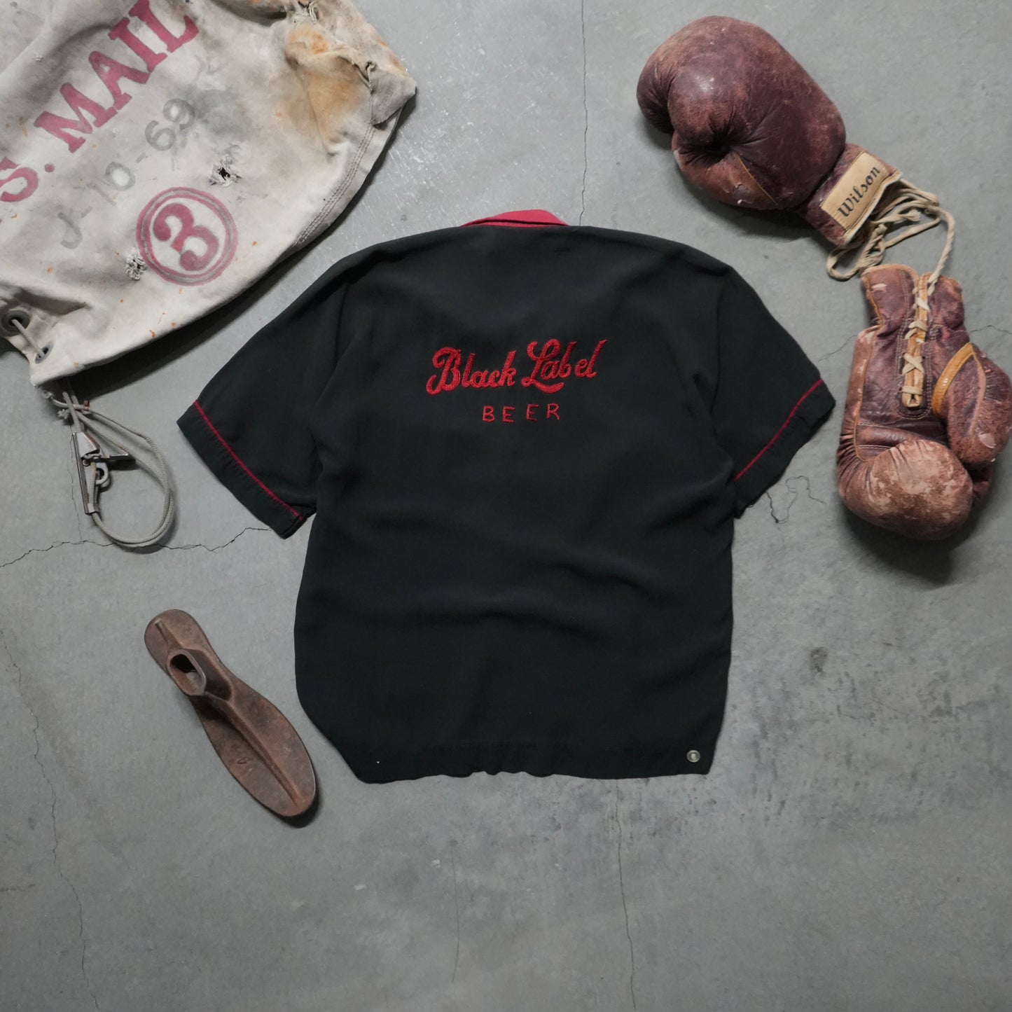 60s black label rayon bowling shirt