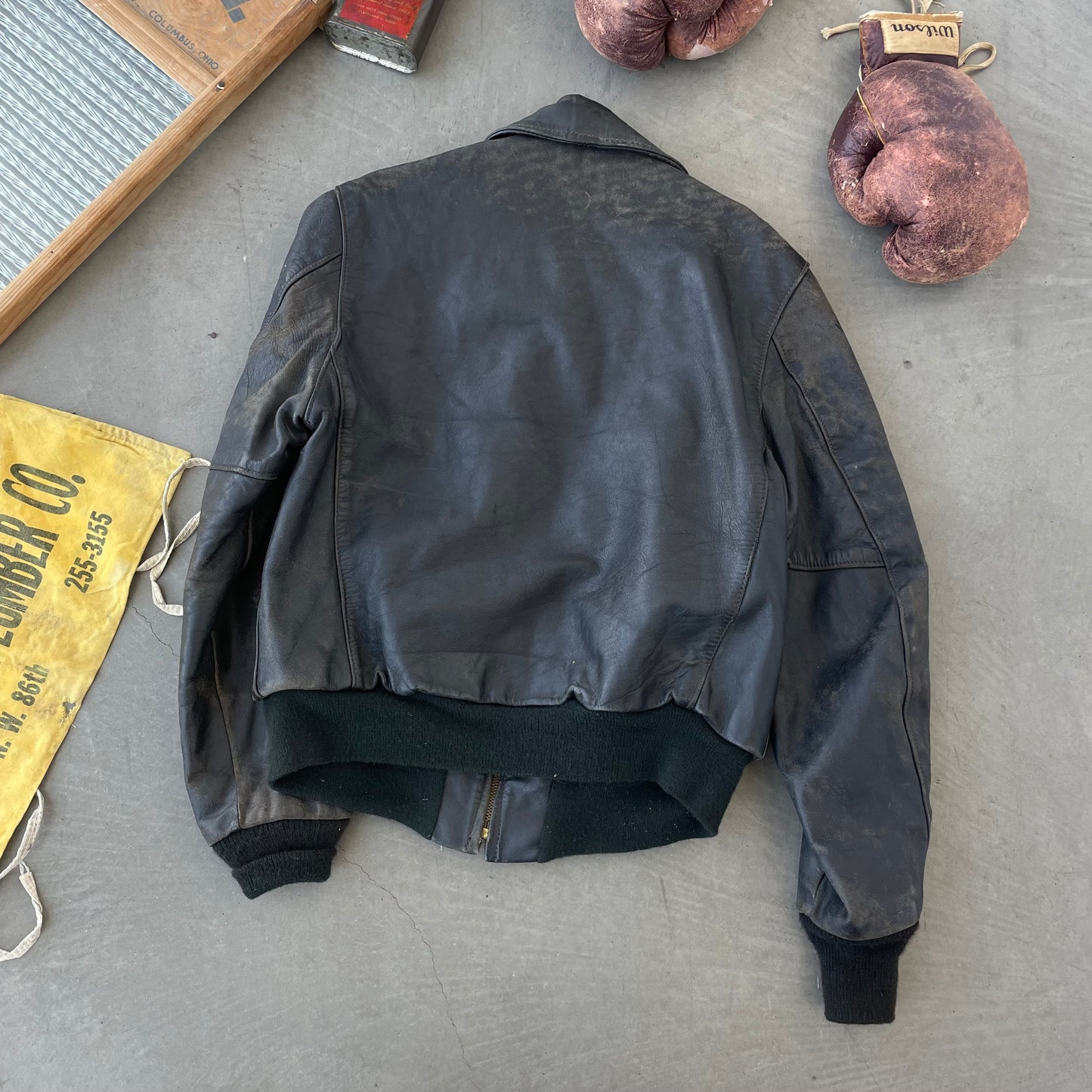 50’s Genuine Horsehide Black Leather Jacket
