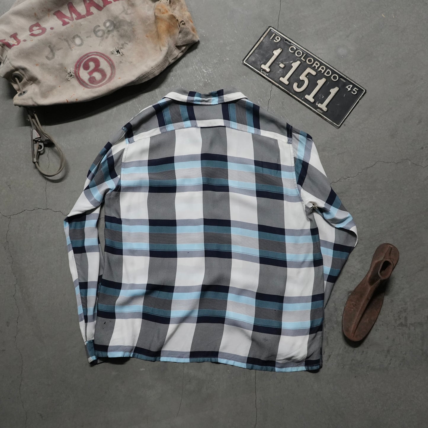 60s rayon flannel shirt