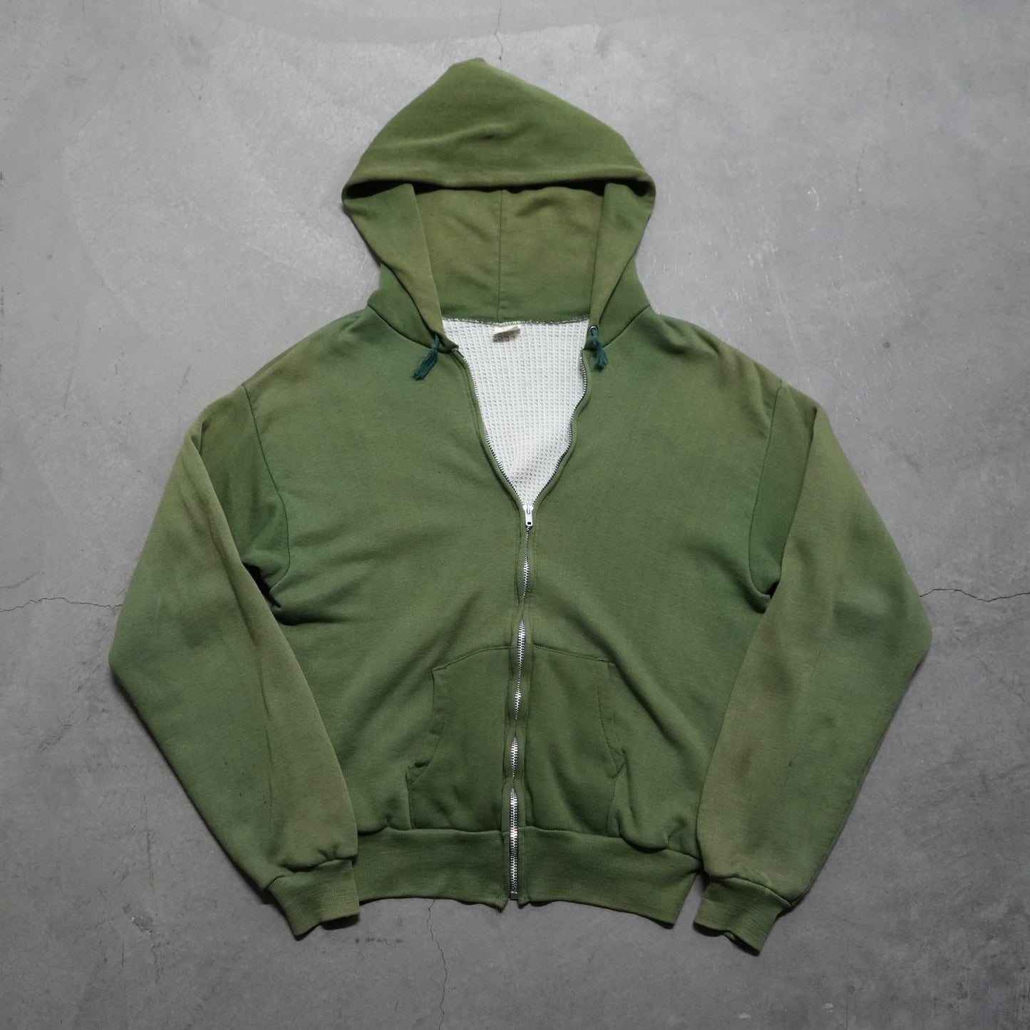 60s healthkit thermal lined zip up hoodie