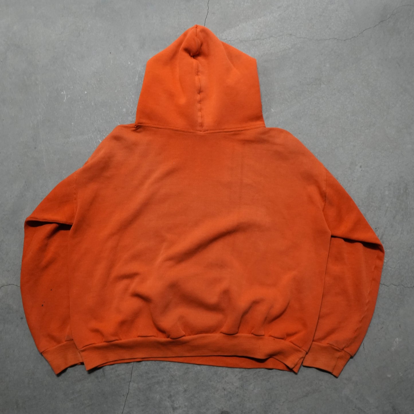 70s faded orange russell hoodie