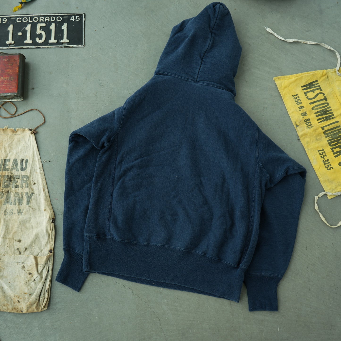 Navy Blue Champion Reverse Weave Hoodie
