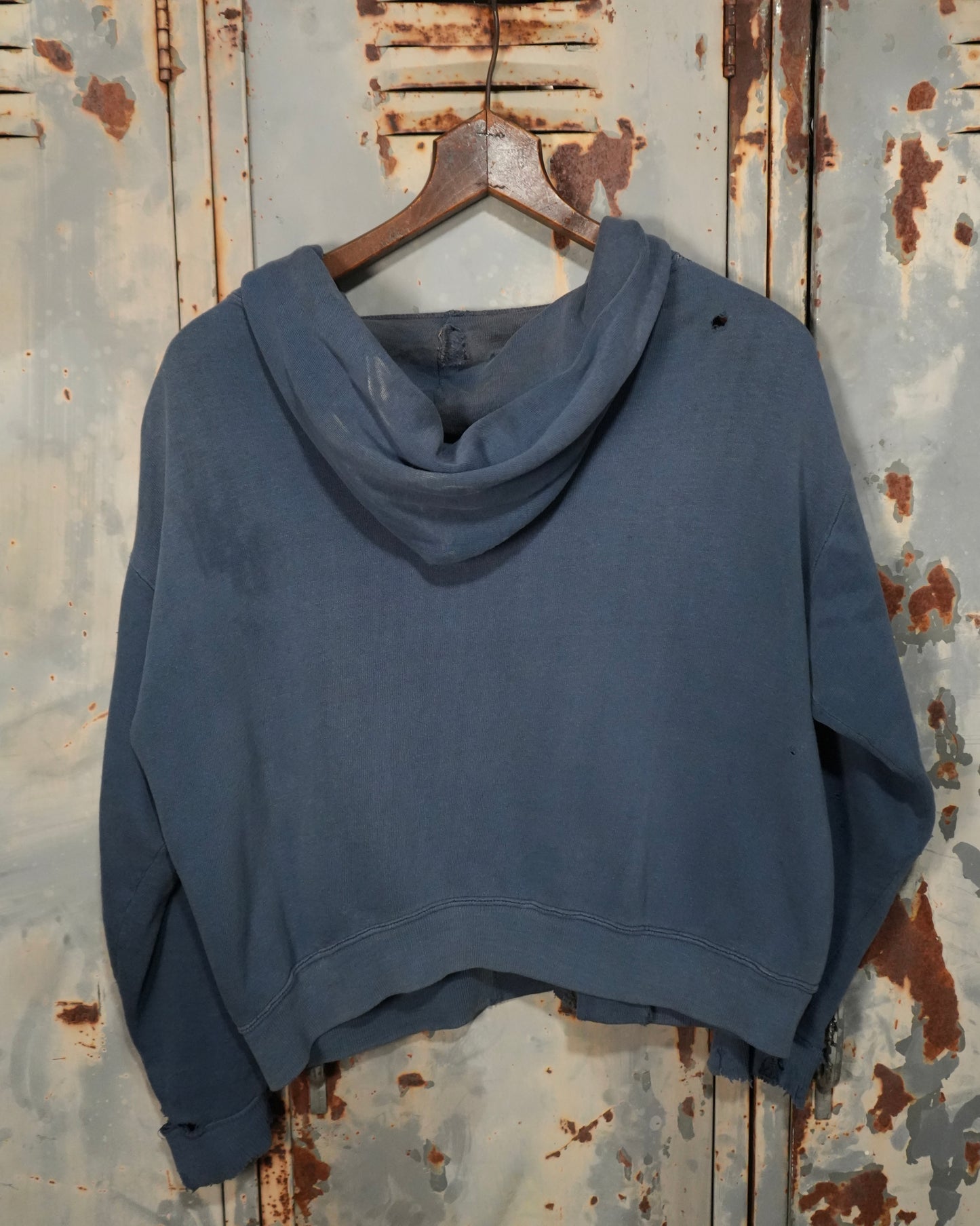 60s Faded Blue Zip Up Hoodie