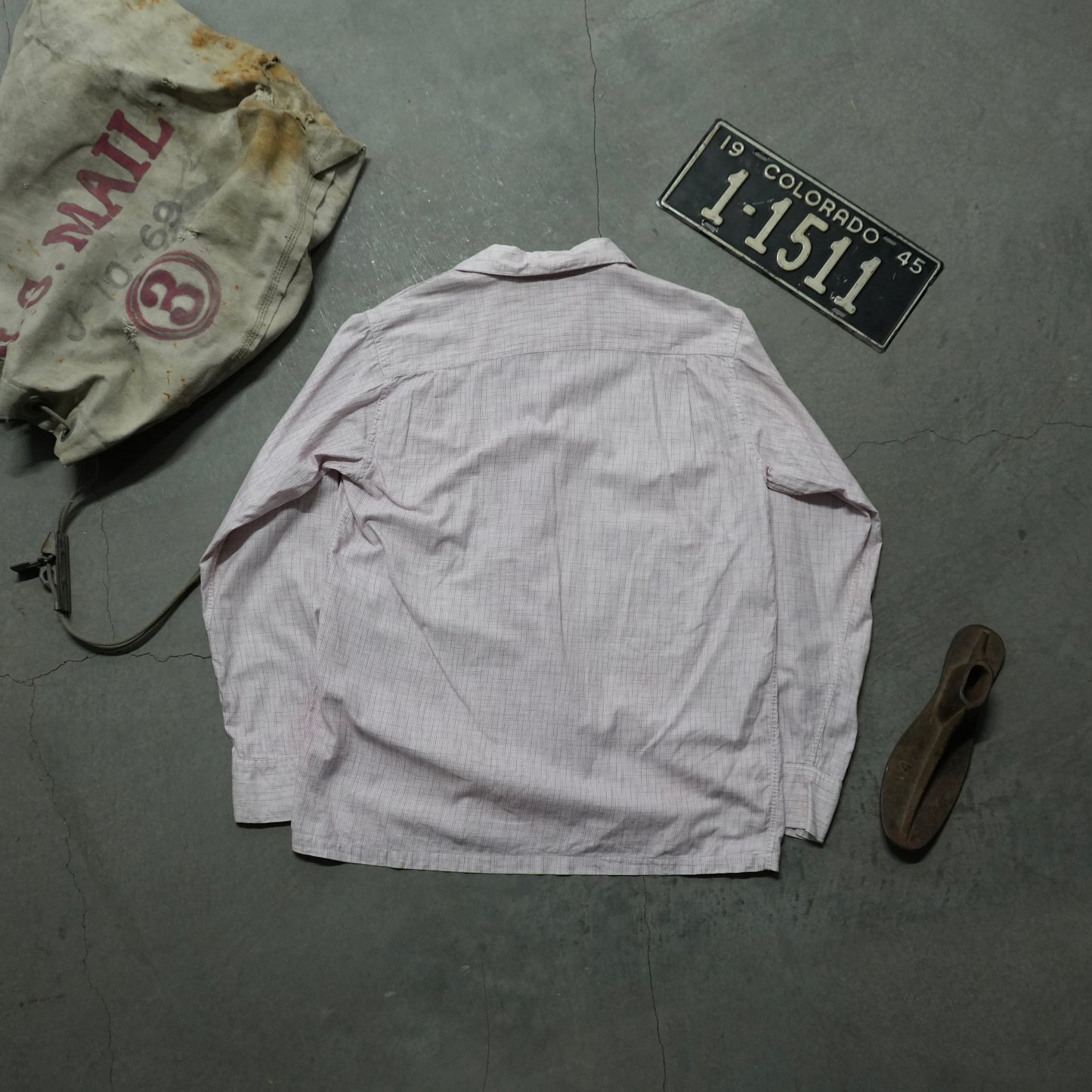60s pink cotton button up