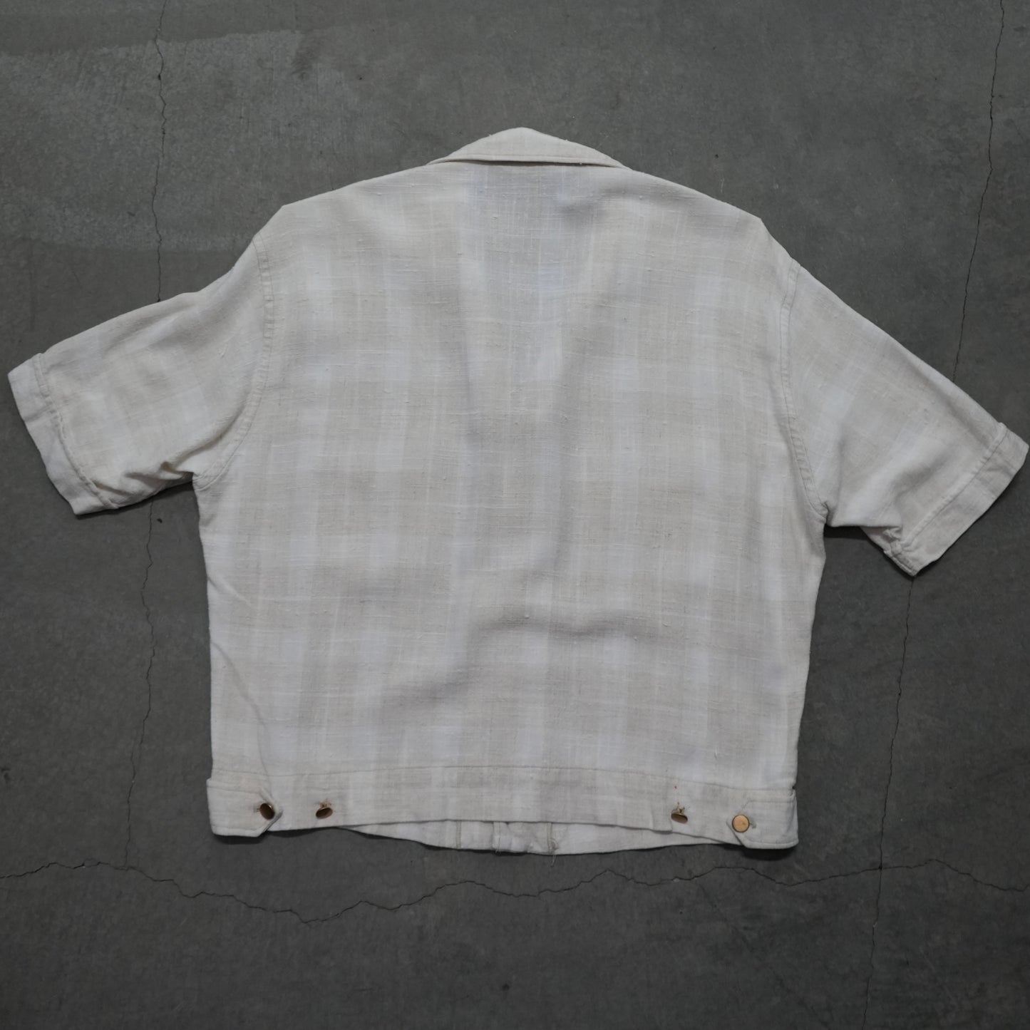 50s rayon linen blend button up