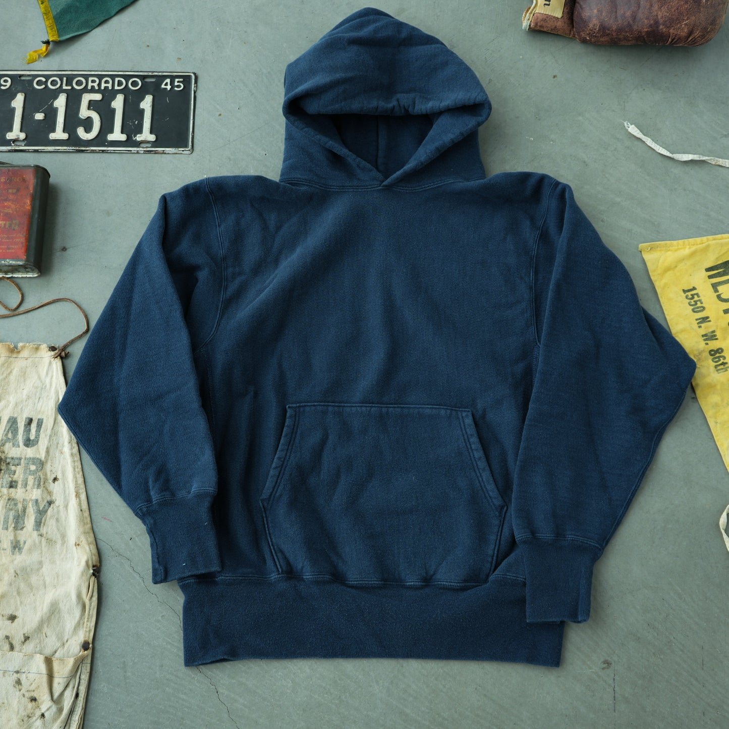 Navy Blue Champion Reverse Weave Hoodie