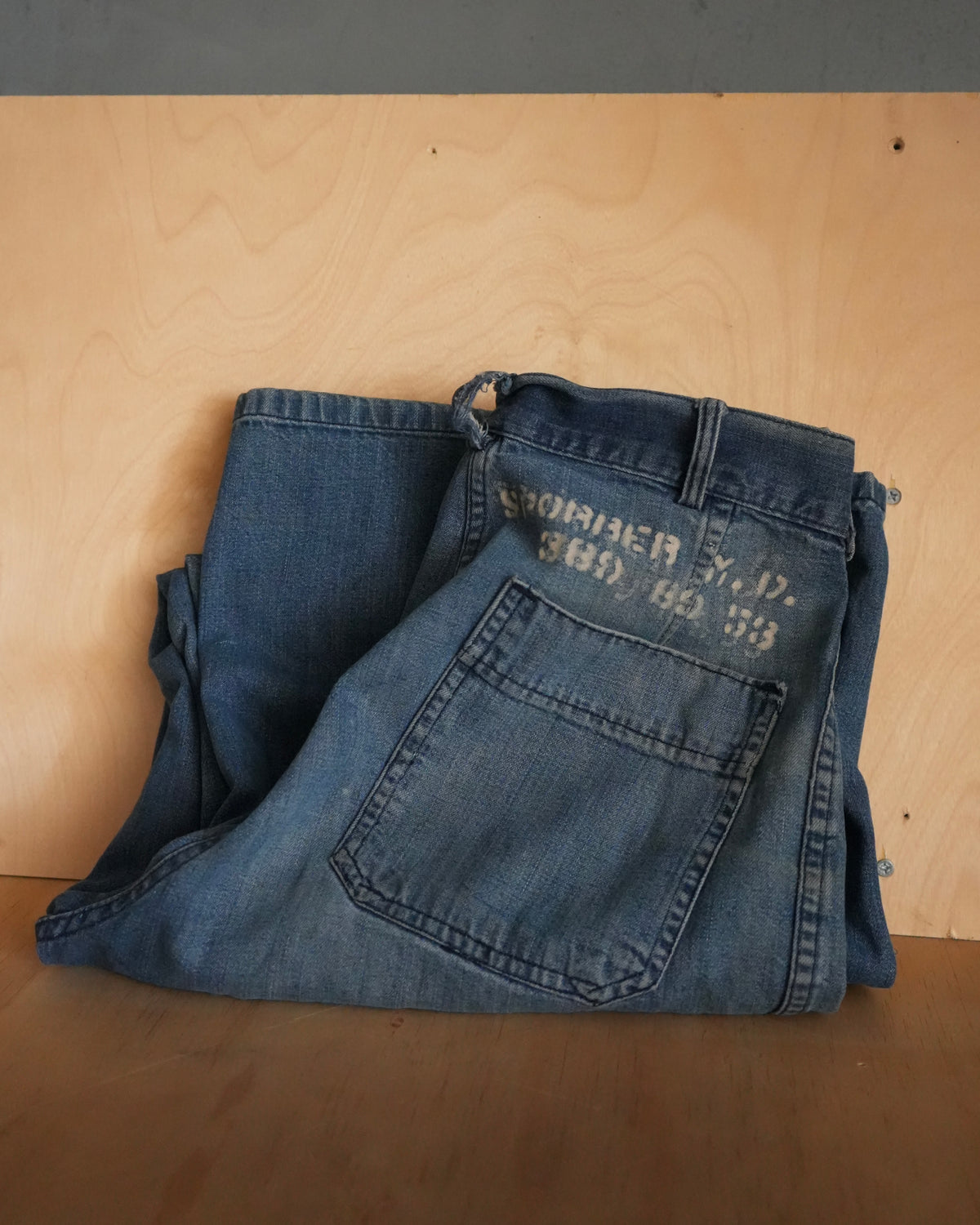 60s Navy Denim Flares