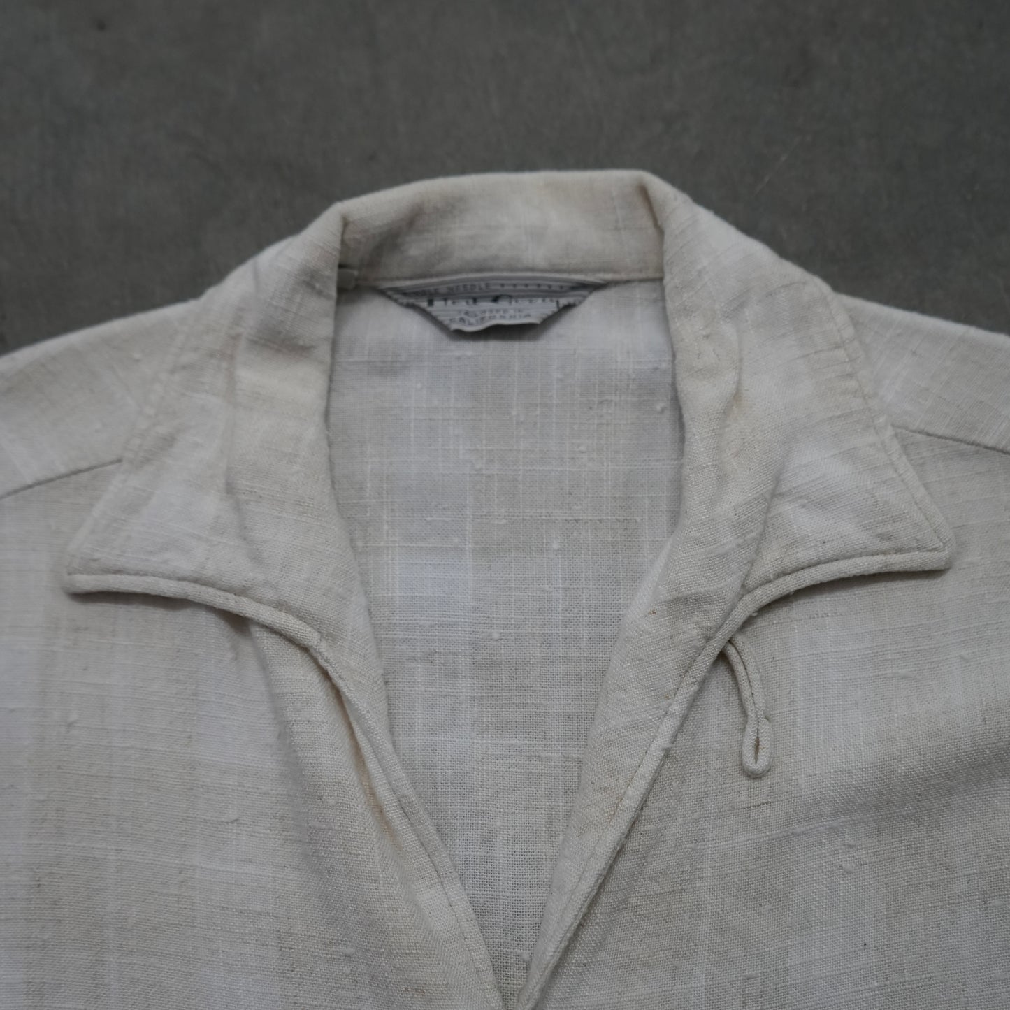 50s rayon linen blend button up