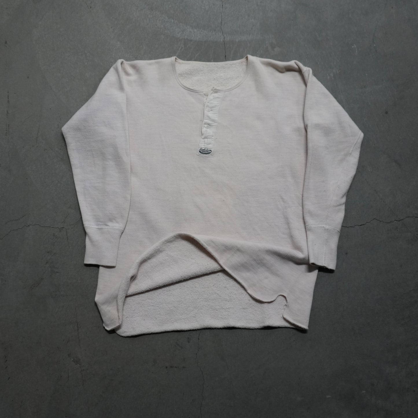 30s cotton henley sweat