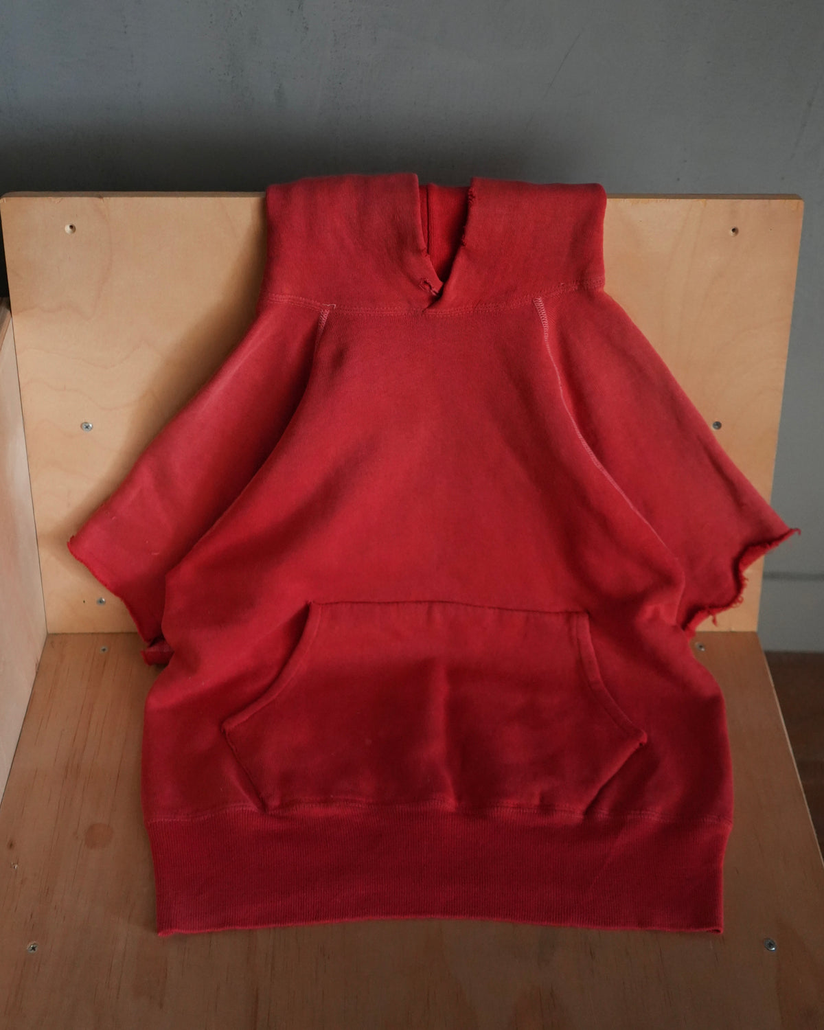 60s Faded Red Chopped Hoodie