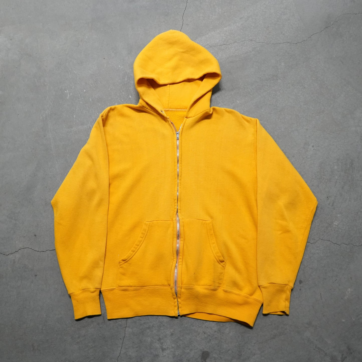 70s yellow zip up hoodie