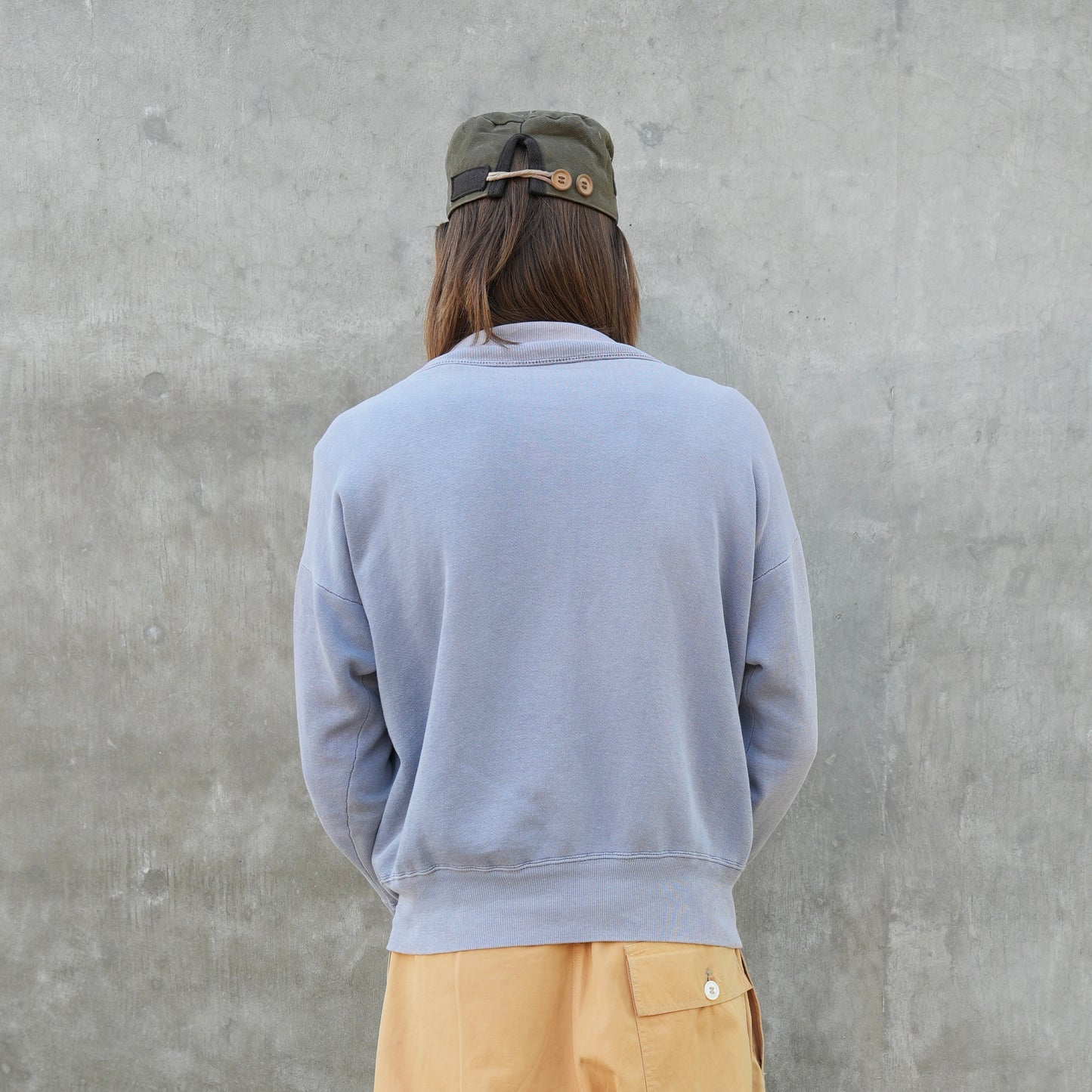 50s 1/4 zip faded blue sweat