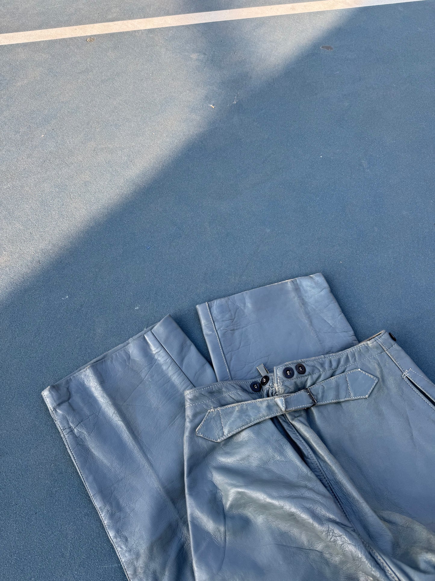 1948 German leather buckle back submarine pants