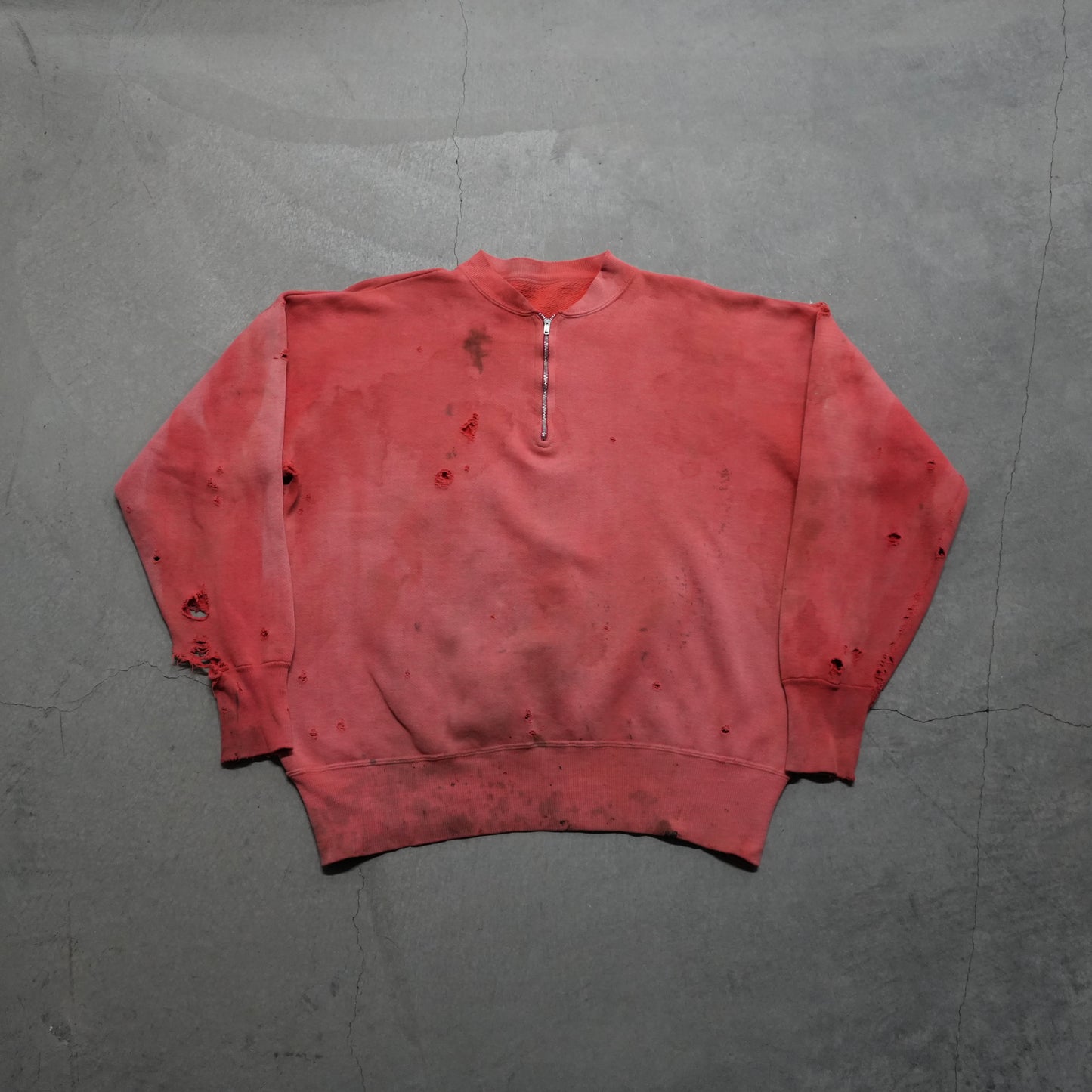 50s faded red 1/4 zip sweat