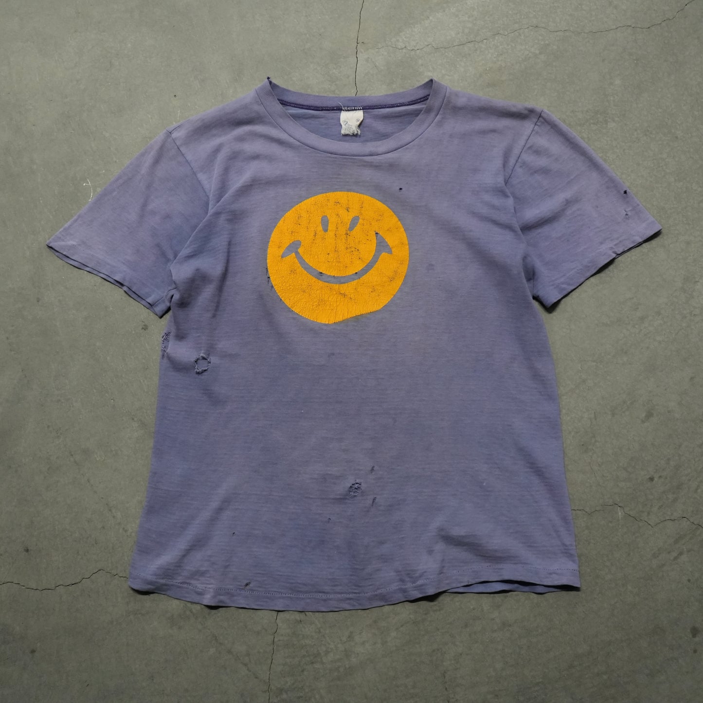 60s faded smiley face tee
