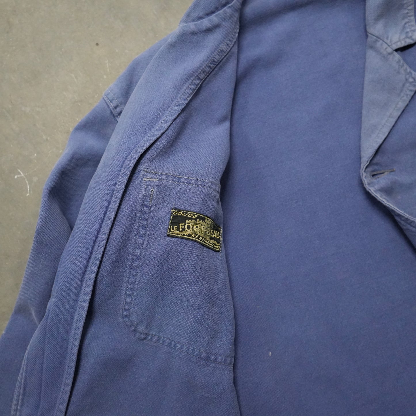 50s french blue work cyclist jacket