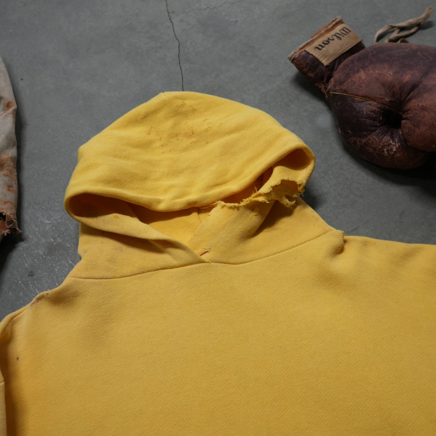 60s faded yellow hoodie