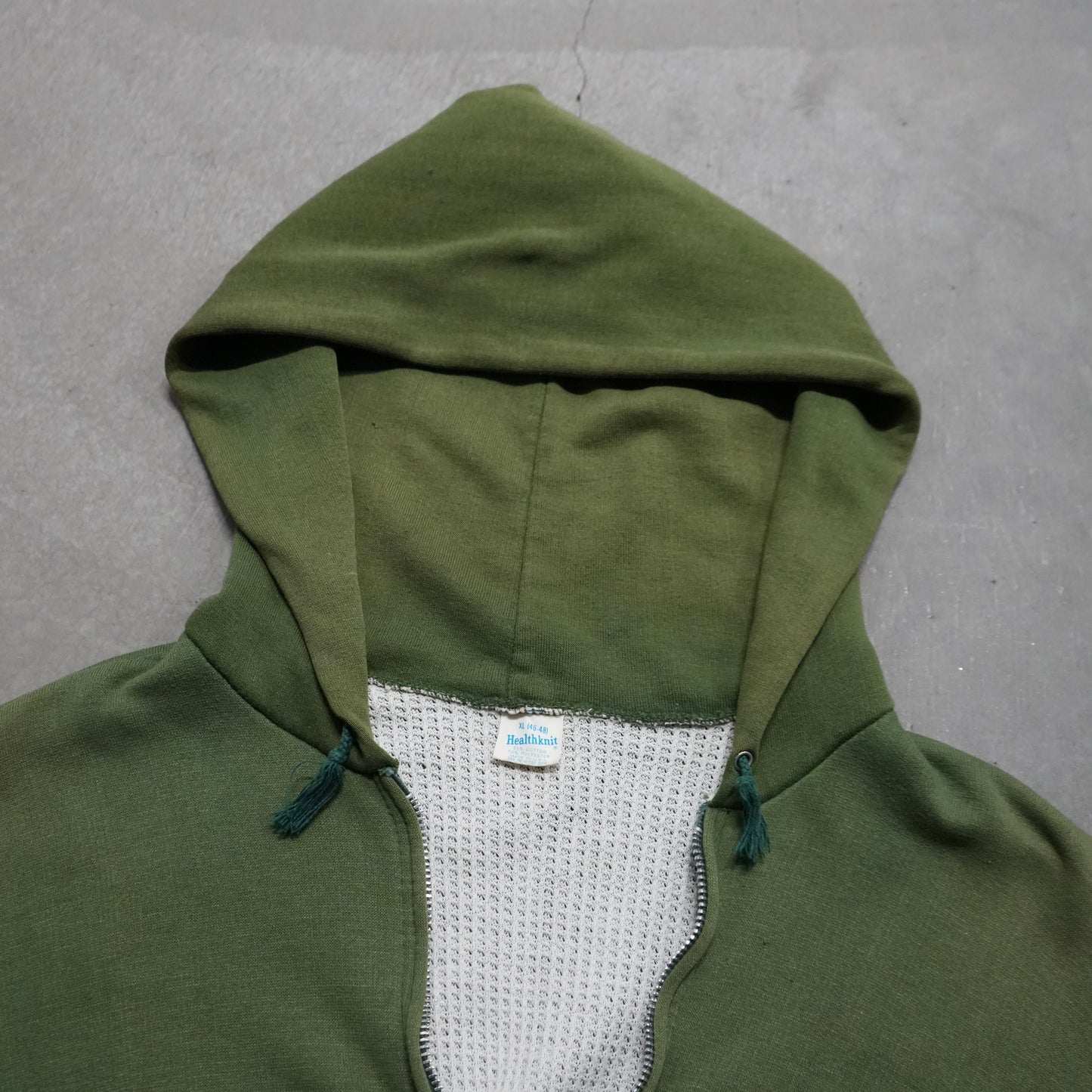 60s healthkit thermal lined zip up hoodie