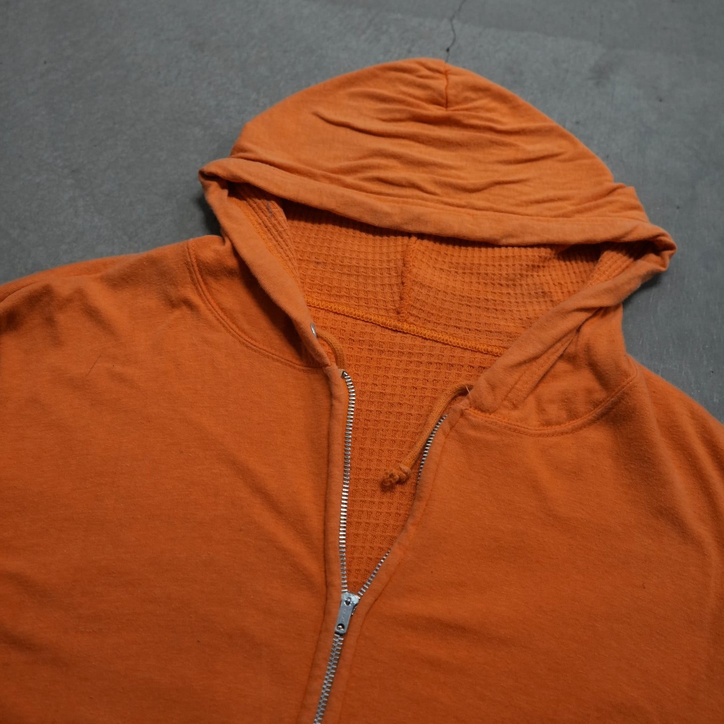 60s thermal lined zip up hoodie