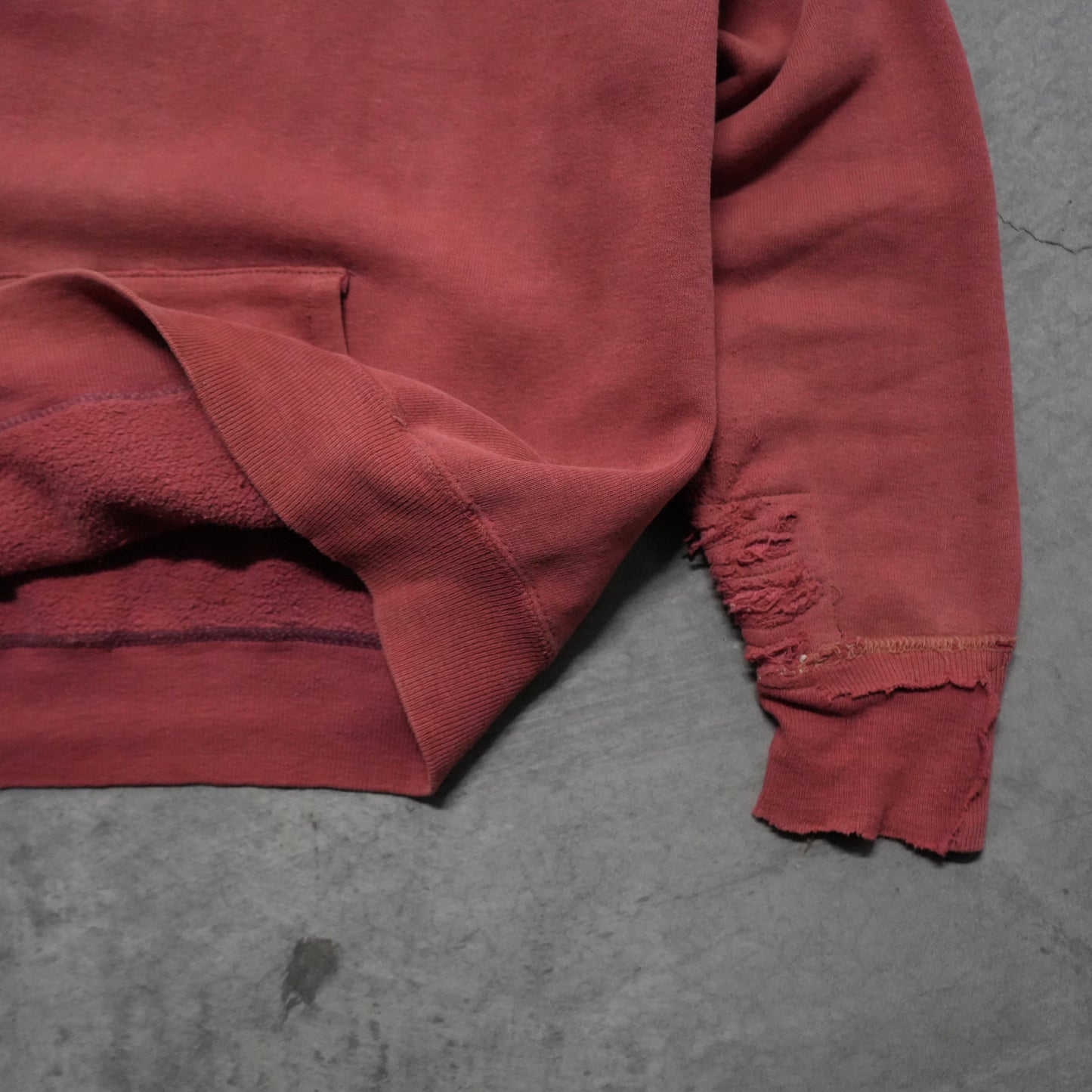 50s faded burgundy hoodie