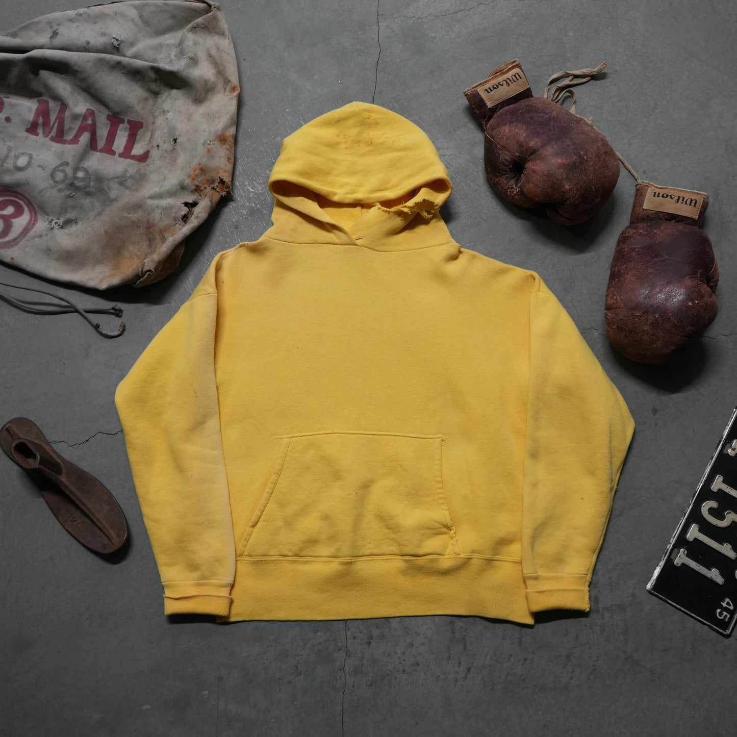 60s faded yellow hoodie