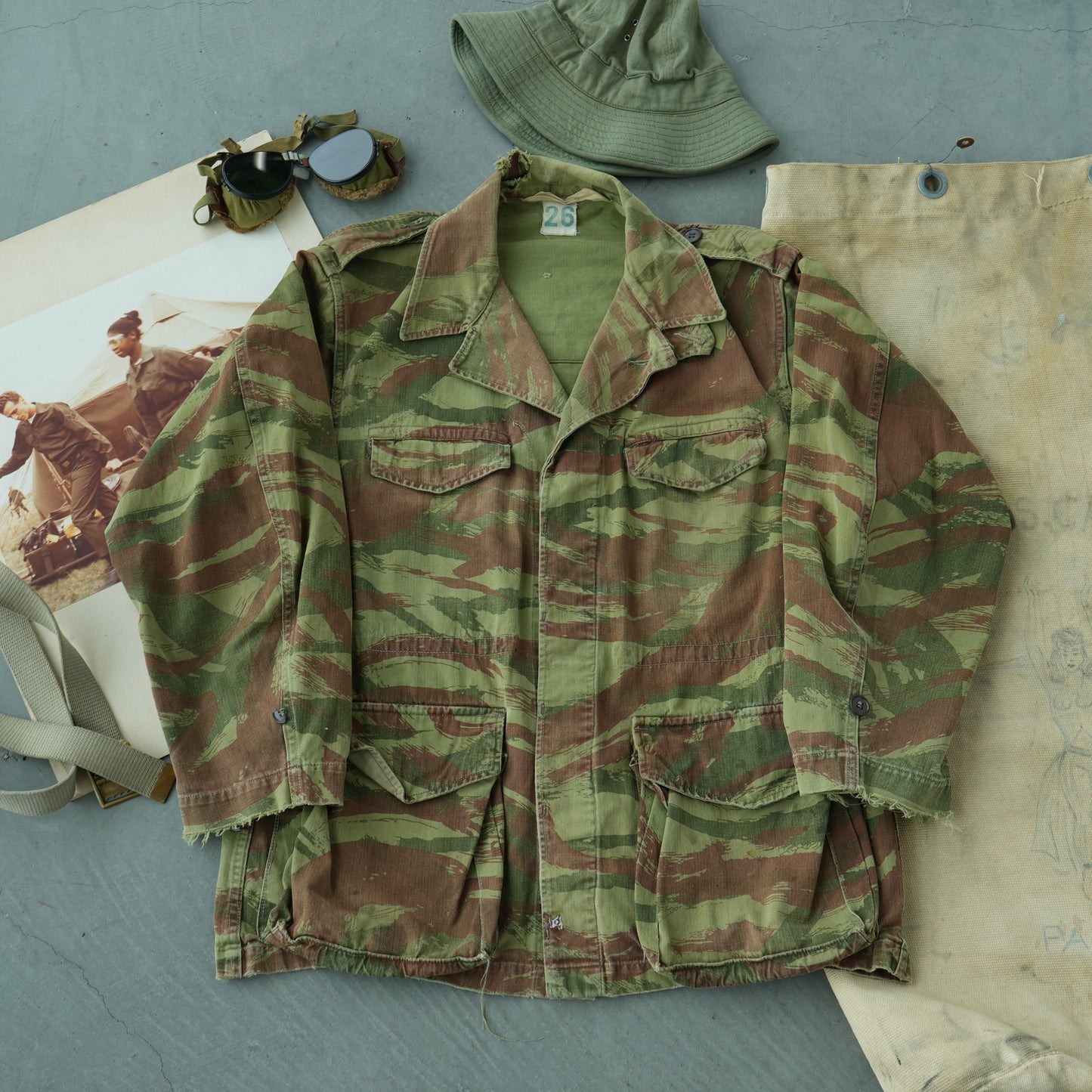 50s french lizard camo jacket
