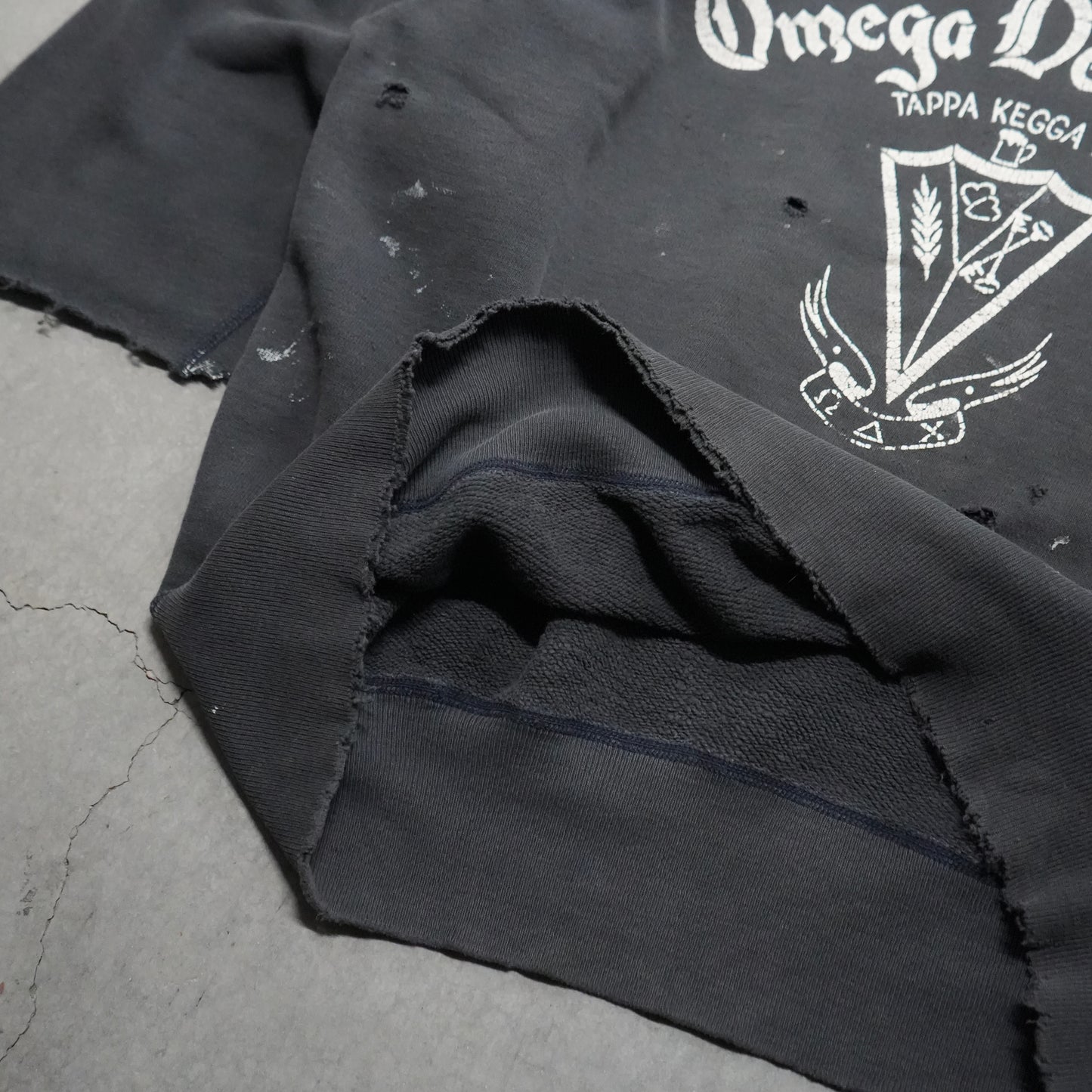 60s old english black sweat