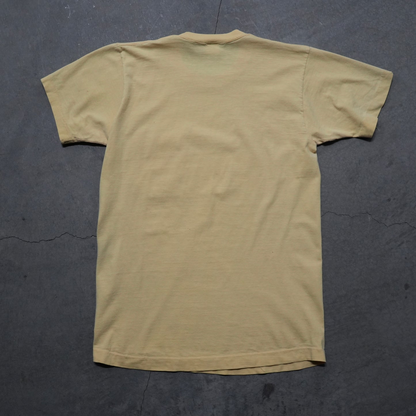 70s pale yellow pocket tee