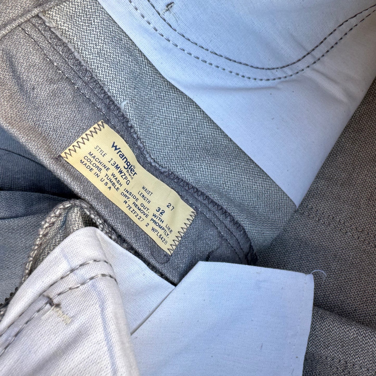 70s wrangler cowboy cut grey jeans