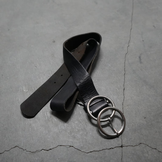 70s black leather belt