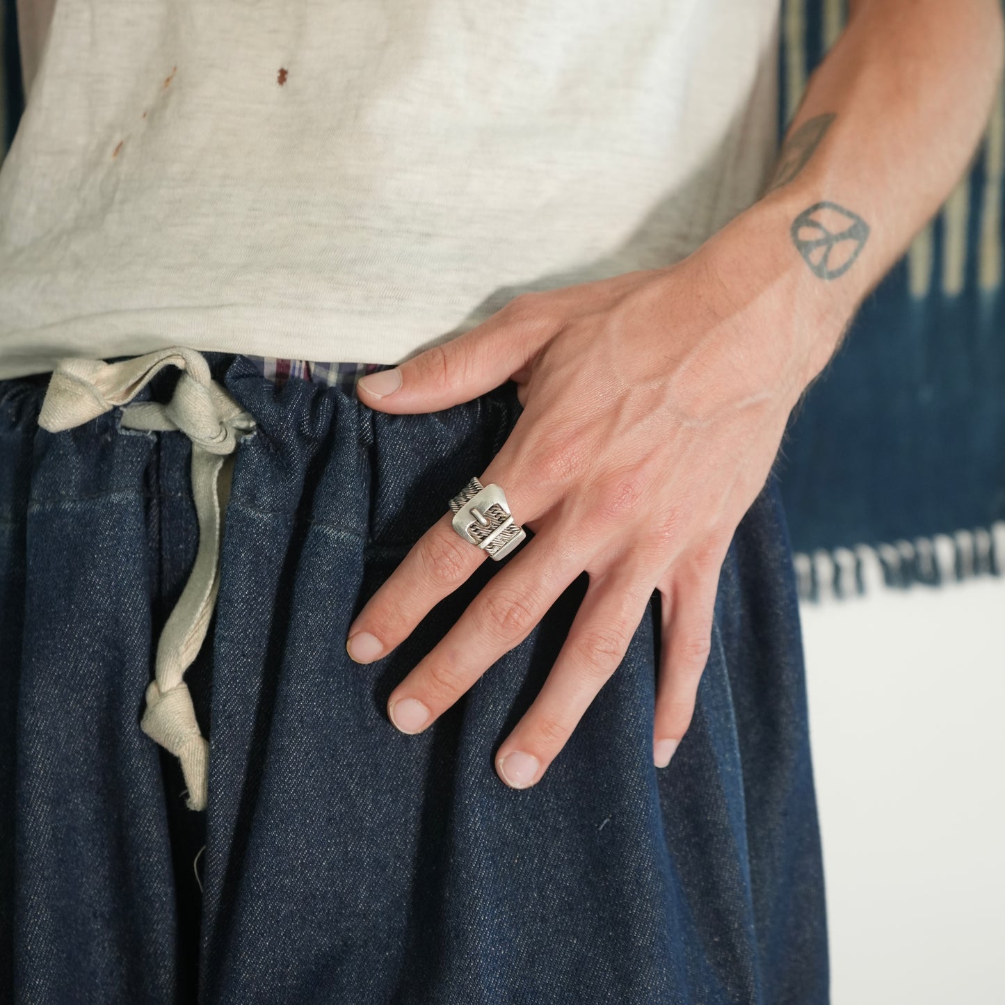 925 silver belt ring