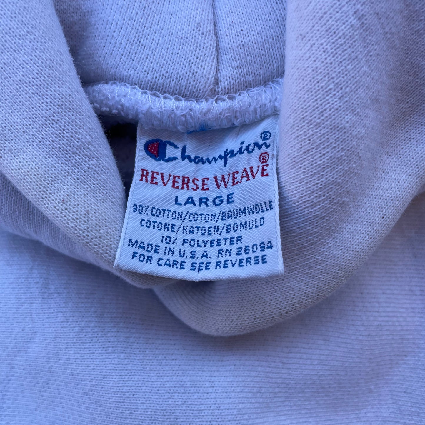 90’s Champion Reverse Weave Blank White Hoodie