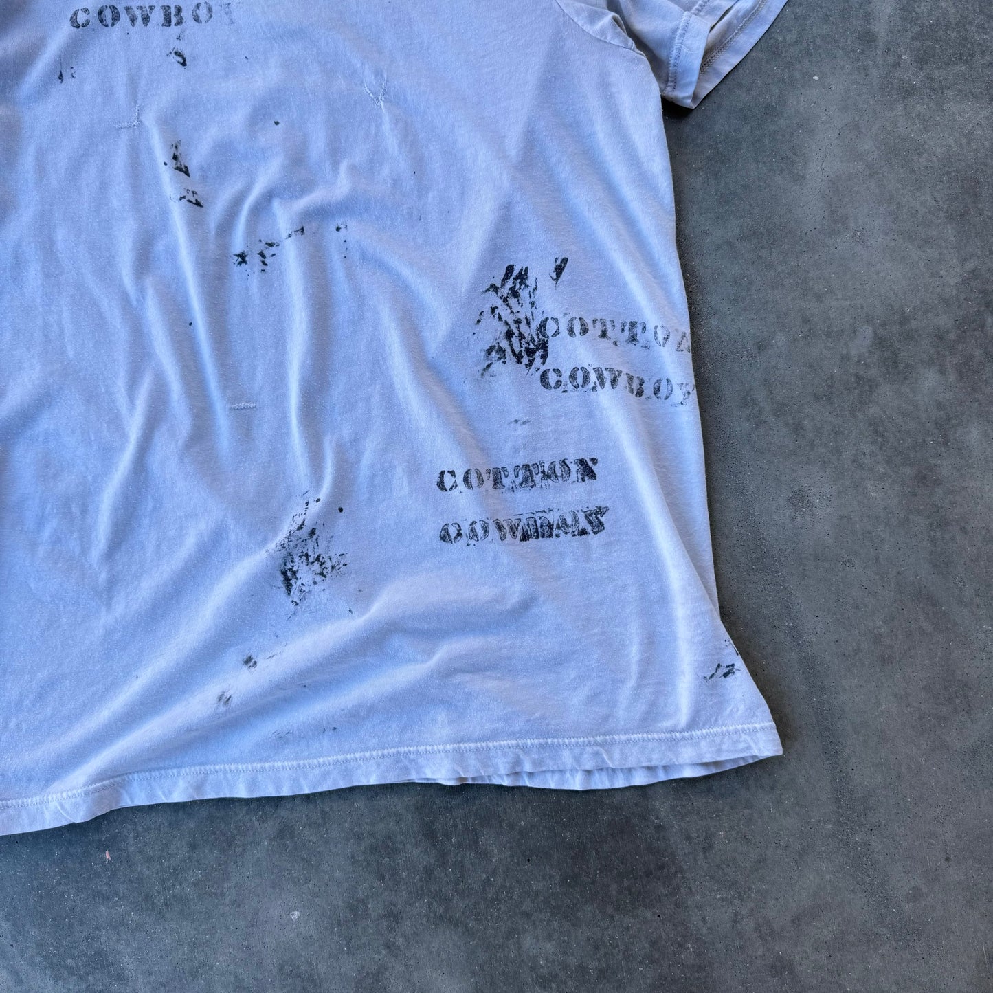 cotton cowboy hand stenciled tee