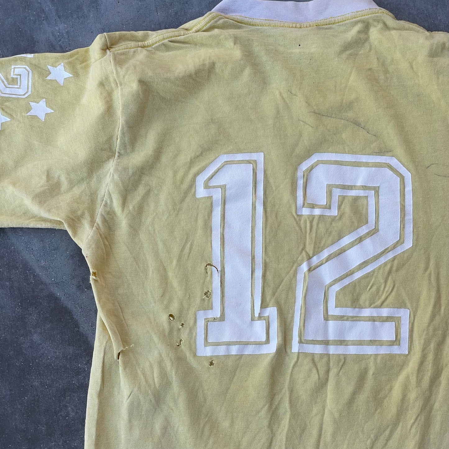 70’s Pale Yellow Distressed Jersey T-shirt